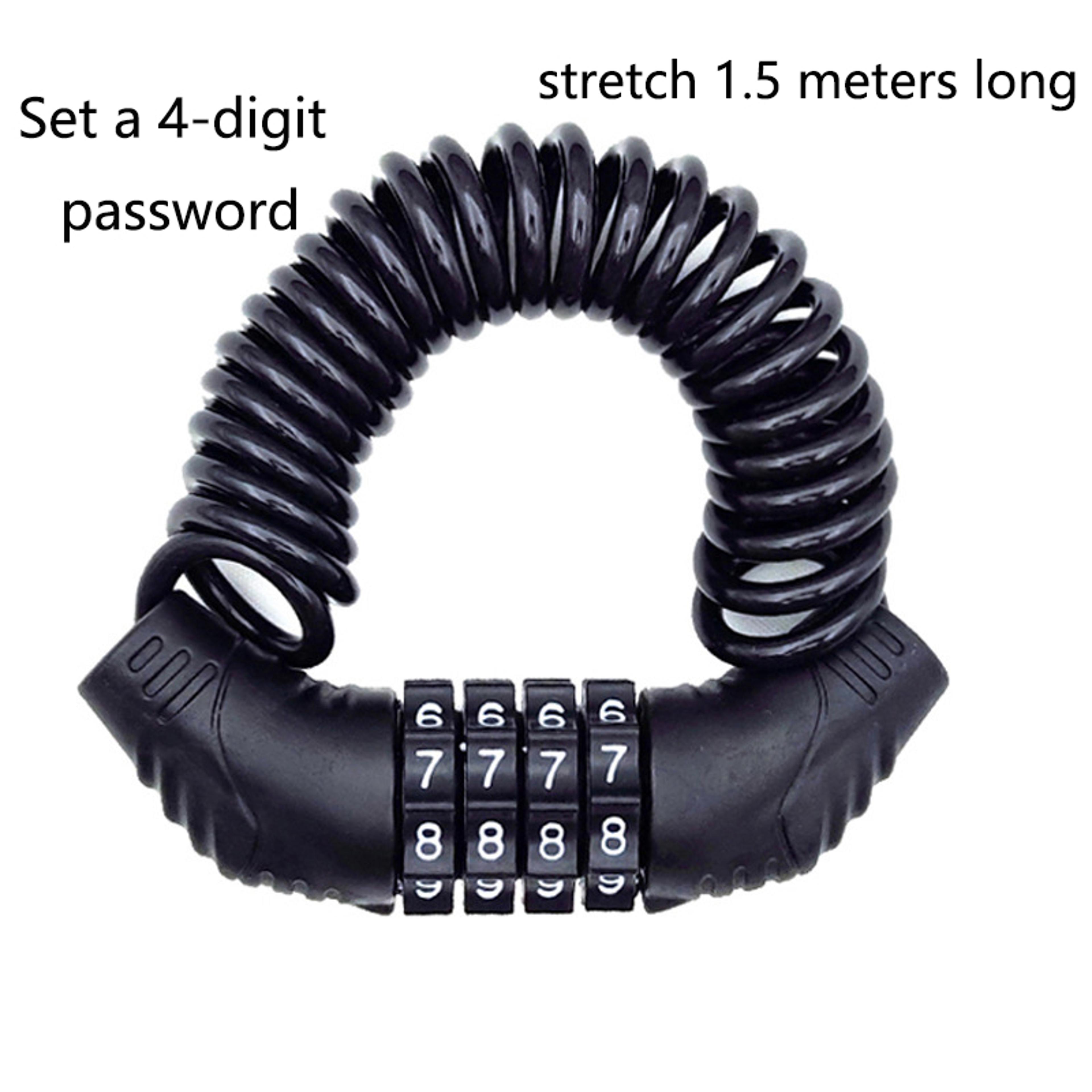 Helmet Password Wire Lock Universal Motorcycle Electric Cars Security Portable Antitheft Bicycle Lo 1