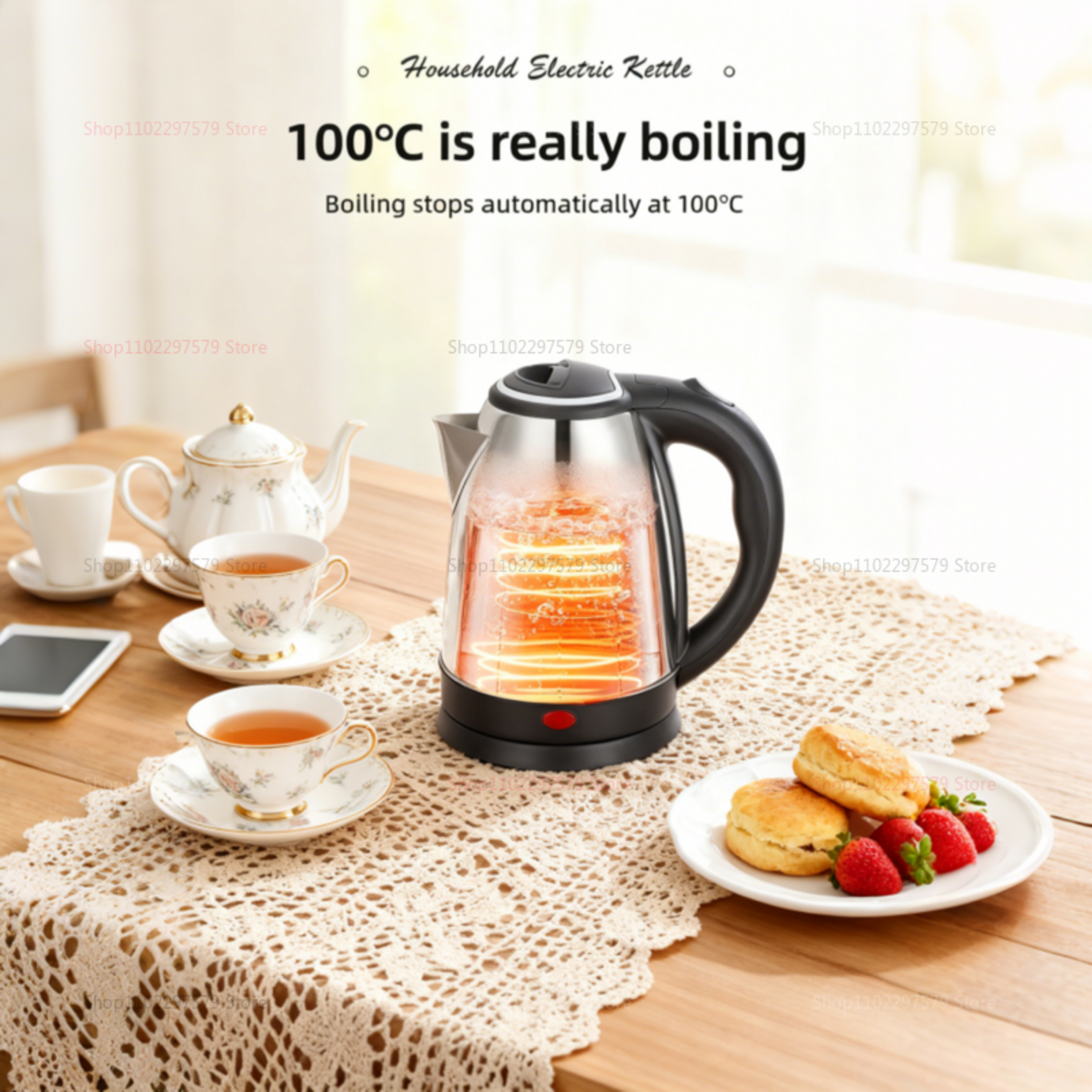 Stainless Steel Portable Water Kettle Smart Electric Kettle Household Water Boiling Pot Durable Ket 4