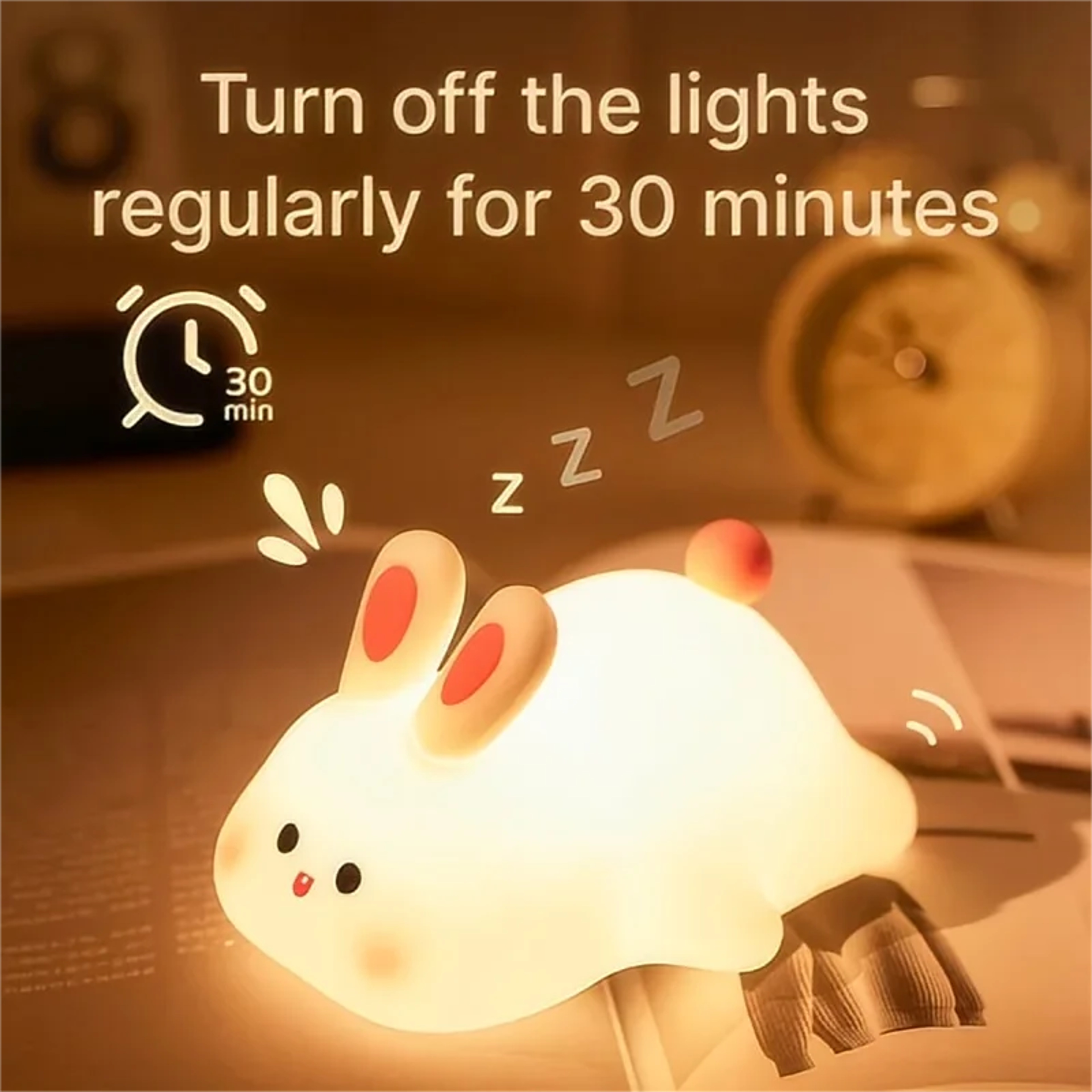 Touch Silicone Nightlights USB Rechargeable LED Night Light Cute Panda Sheep Rabbit Bedroom Decor L 3