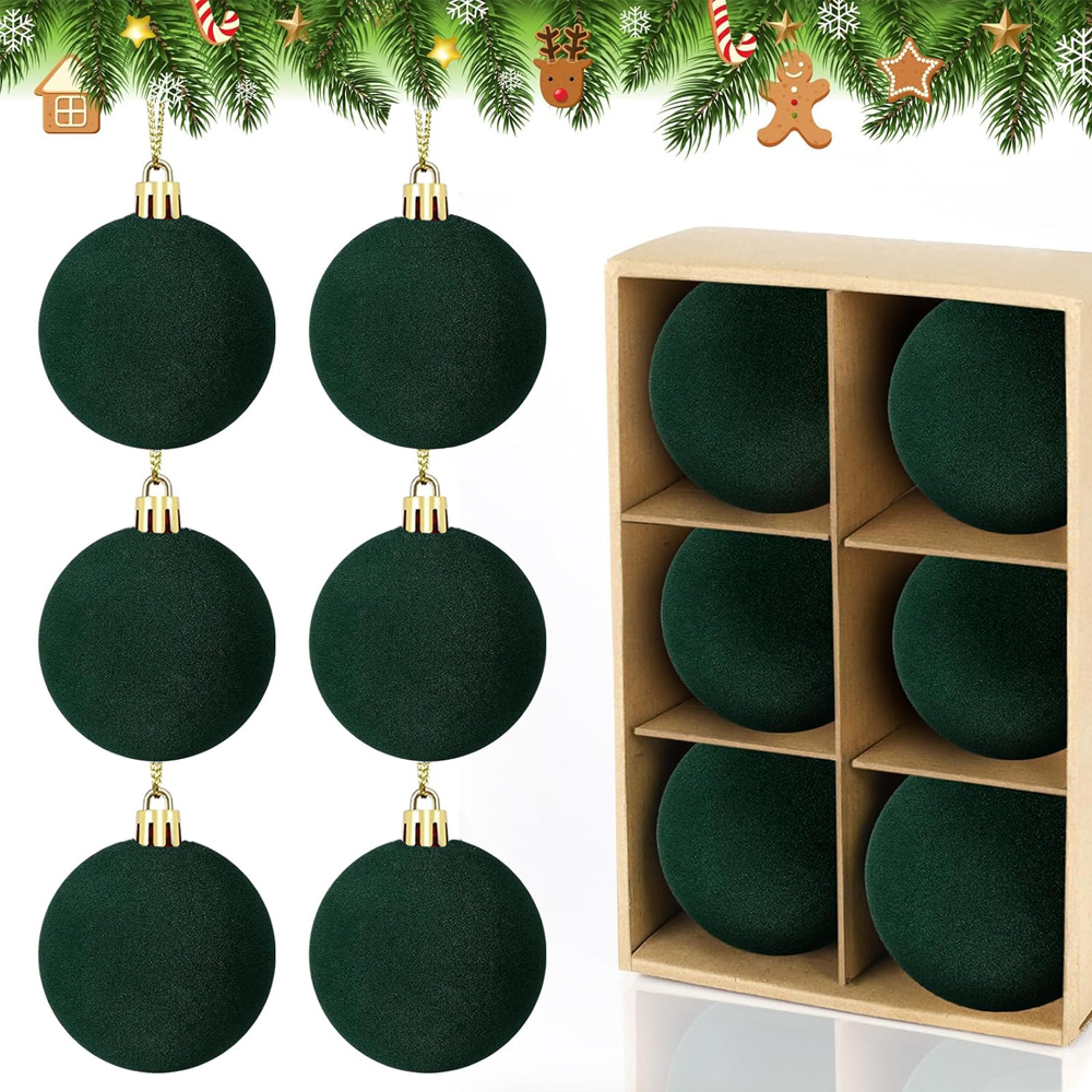 Plush Flocked Hanging Balls For Holiday Decor Velvet Christmas Tree Ornaments Christmas Decoration  0