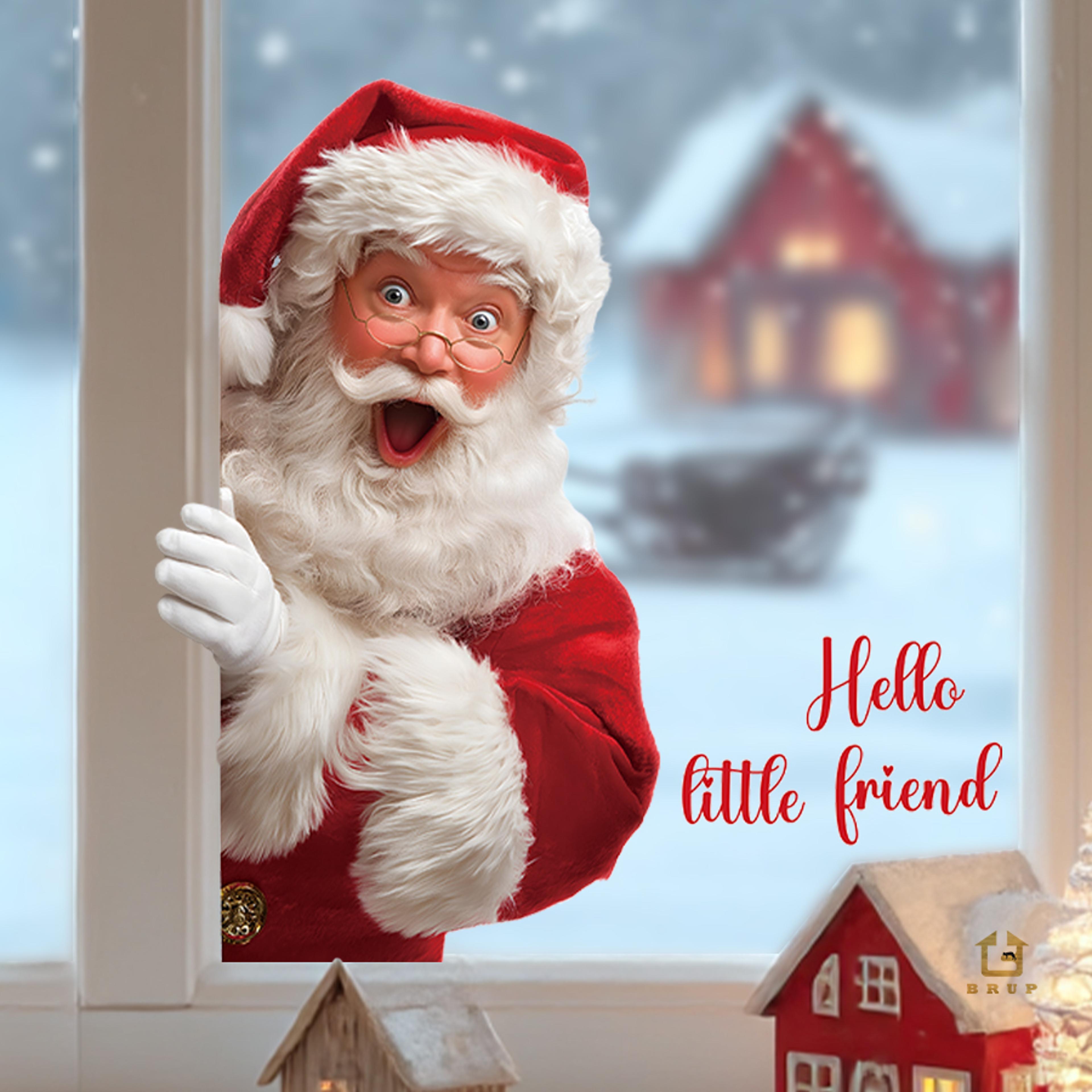 Removable PVC Static Cling Decoration Santa Claus Window Sticker Baby Room Glass Decoration Nursery 2