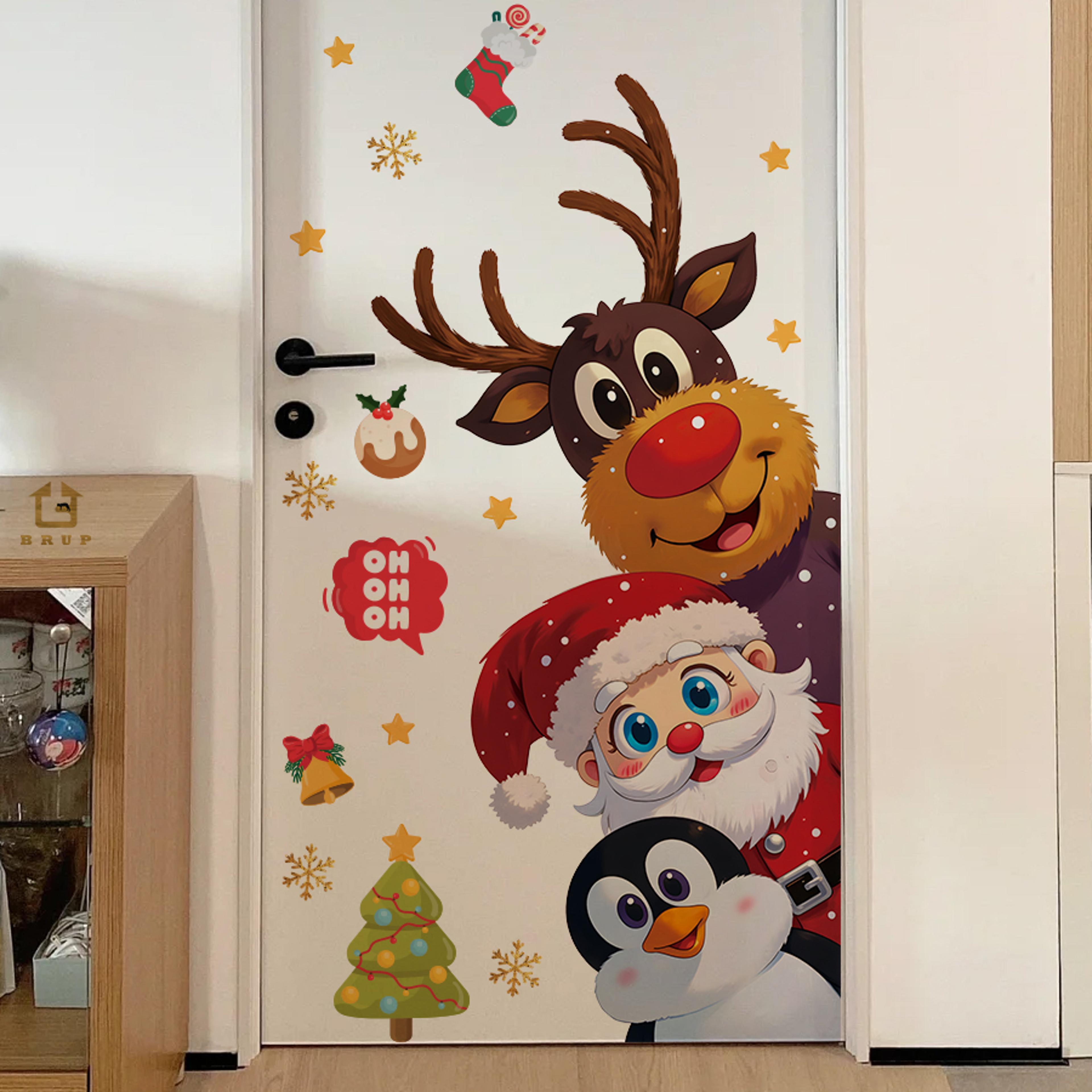 Wall Stickers Removable Vinyl Cute Christmas Characters Nursery Decoration Wall Decal Decals For Ki 2