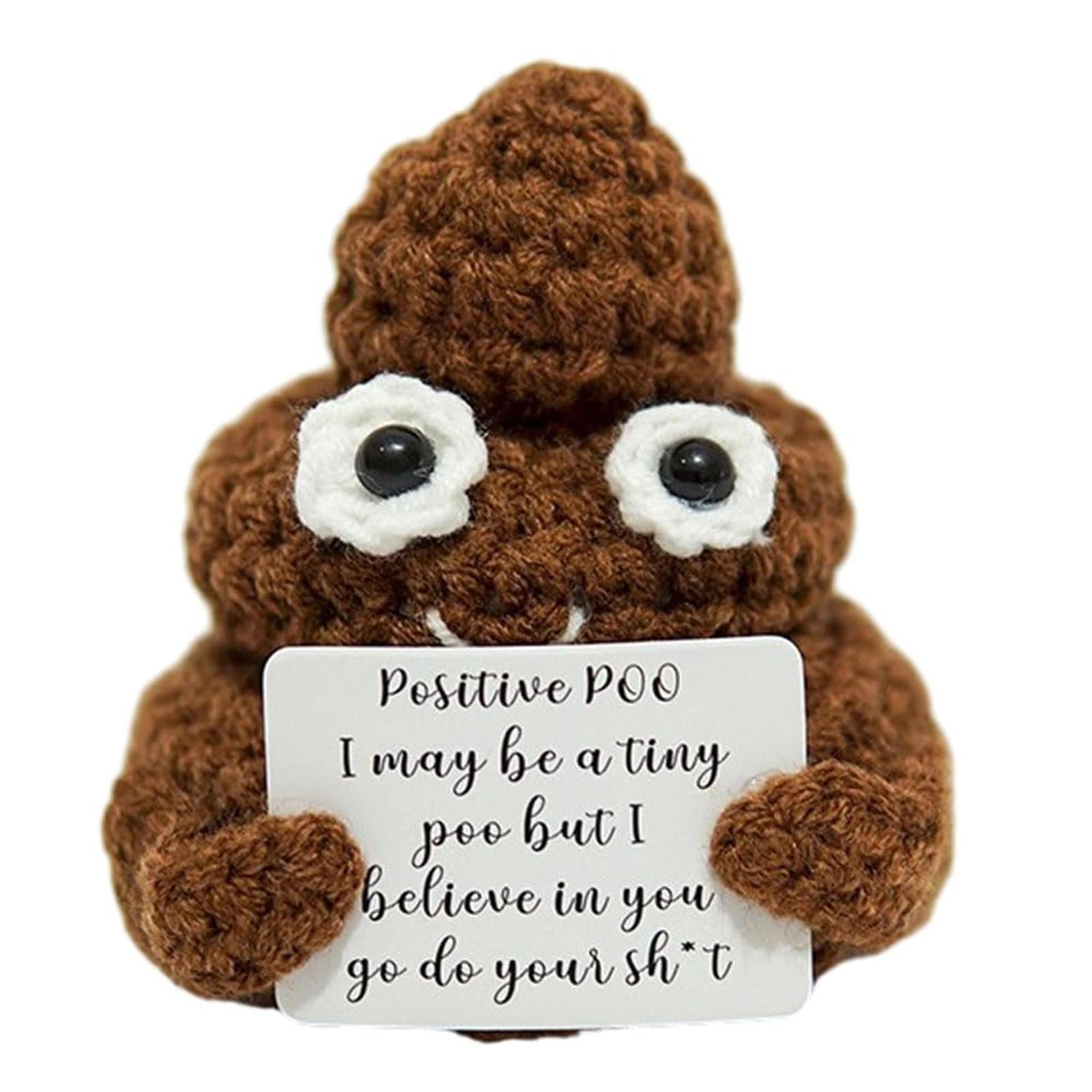 Creative Plush Desktop Decoration Mini Handmade Crocheted Gift Emotional Support Positive Card Orna 0