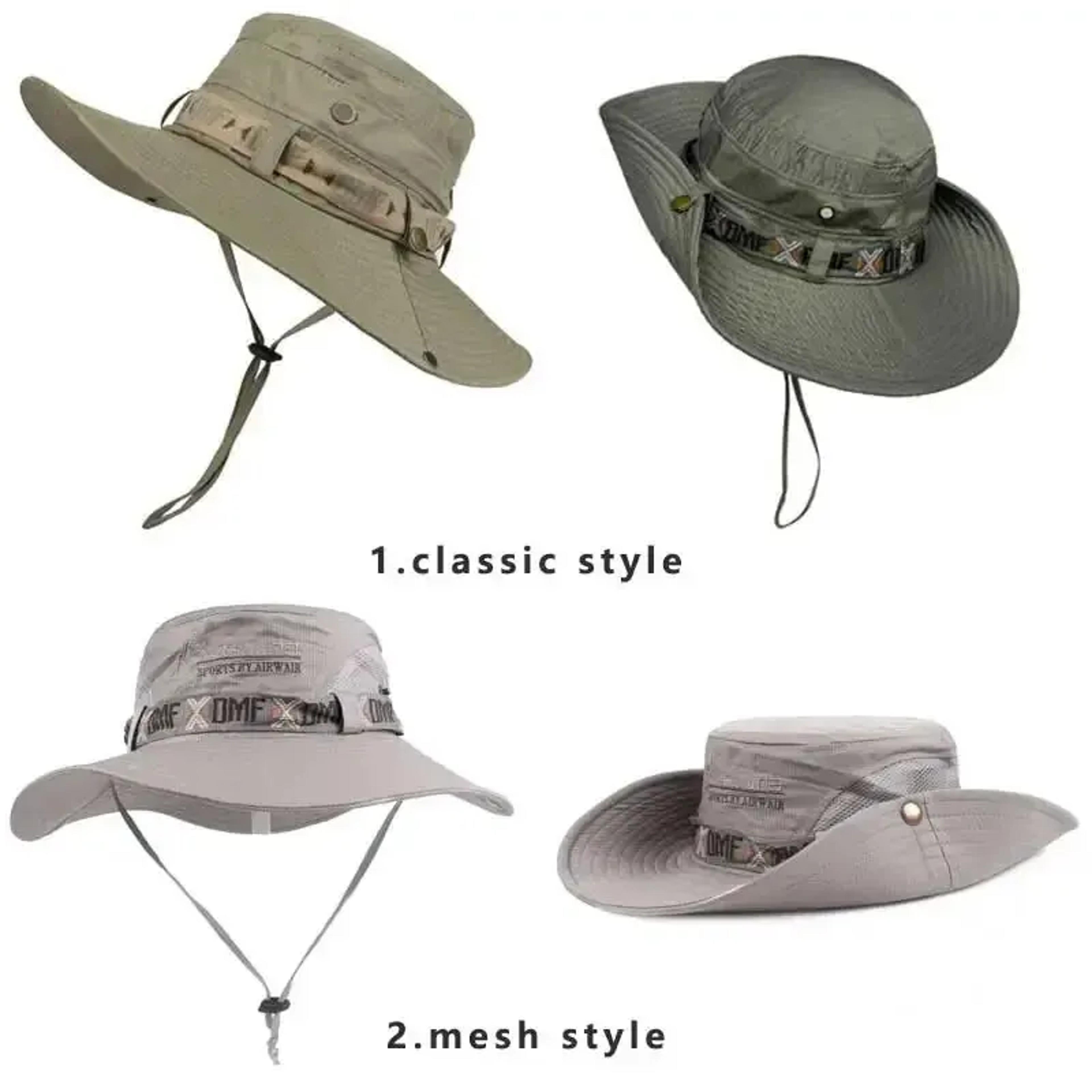 Safari Hunting Hiking Hat Mesh UV Protection Wide Brim Panama Essential Summer Men Bucket Hat Outdo 8