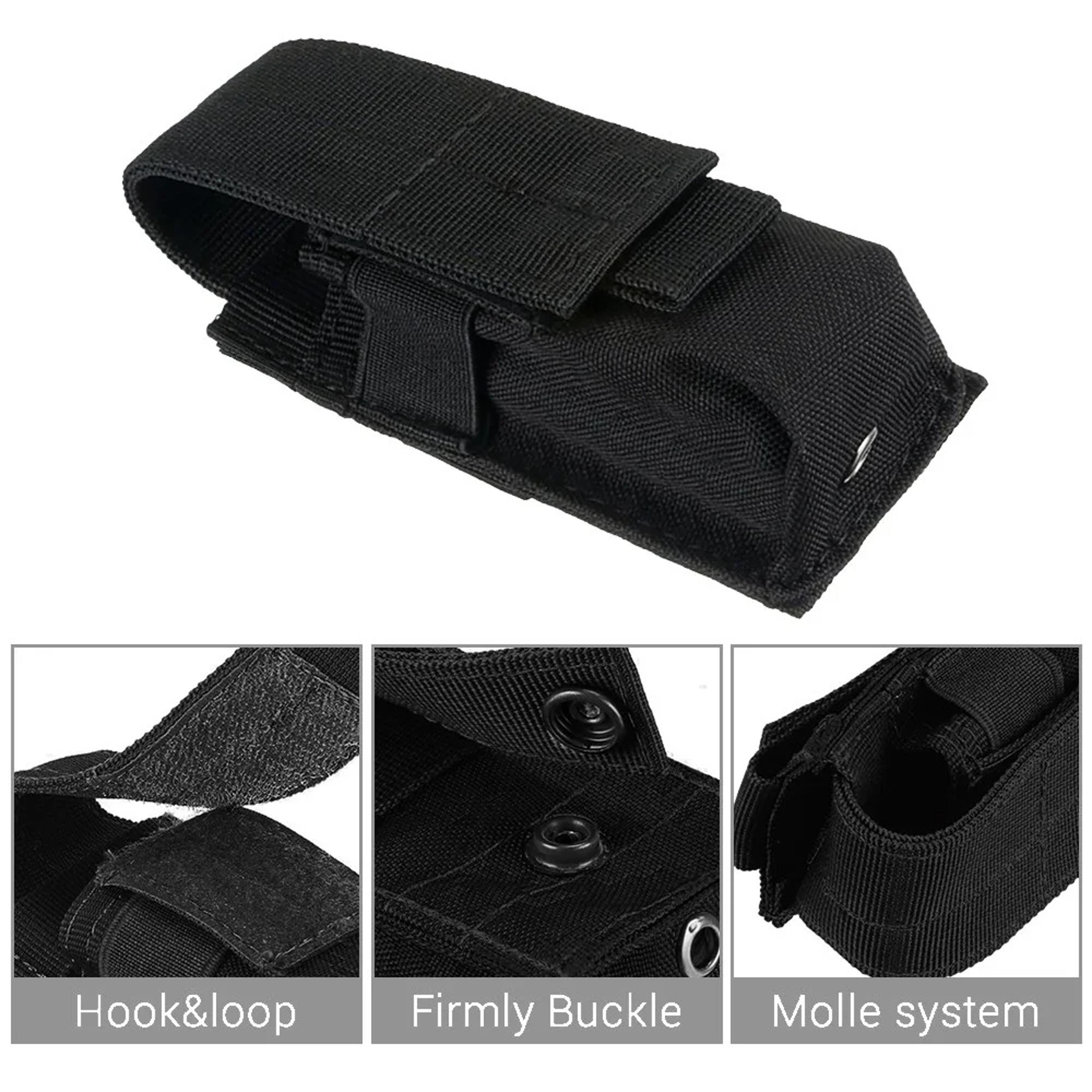 HeavyDuty EDC Torch Holder And Magazine Single Mag Bag Versatile Tactical Molle Flashlight Pouch Kn 3