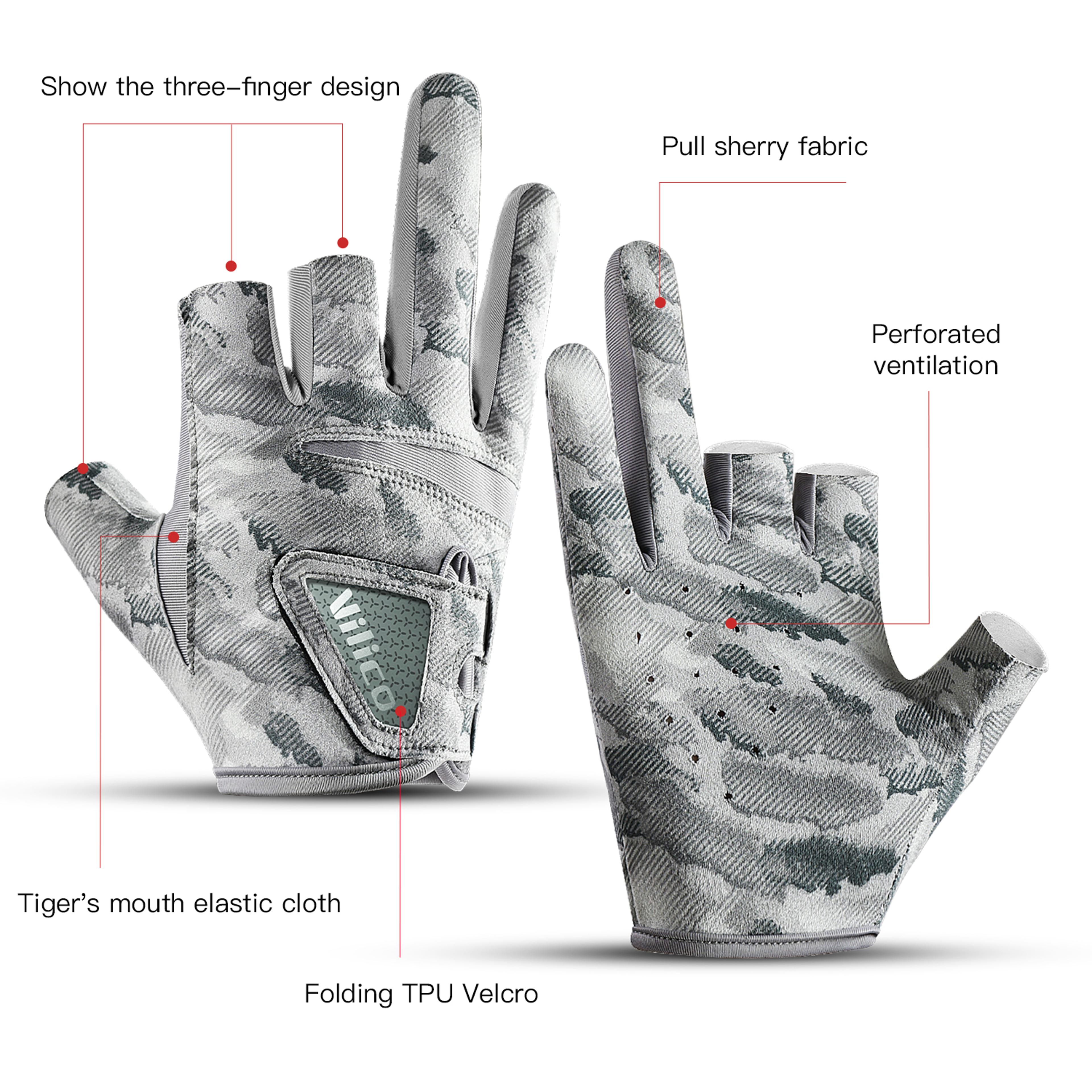 Fishing Gloves For Men Summer Three Finger Cut Gloves Anti Slip Ice Silk Breathable Thin UV Sunscre 3