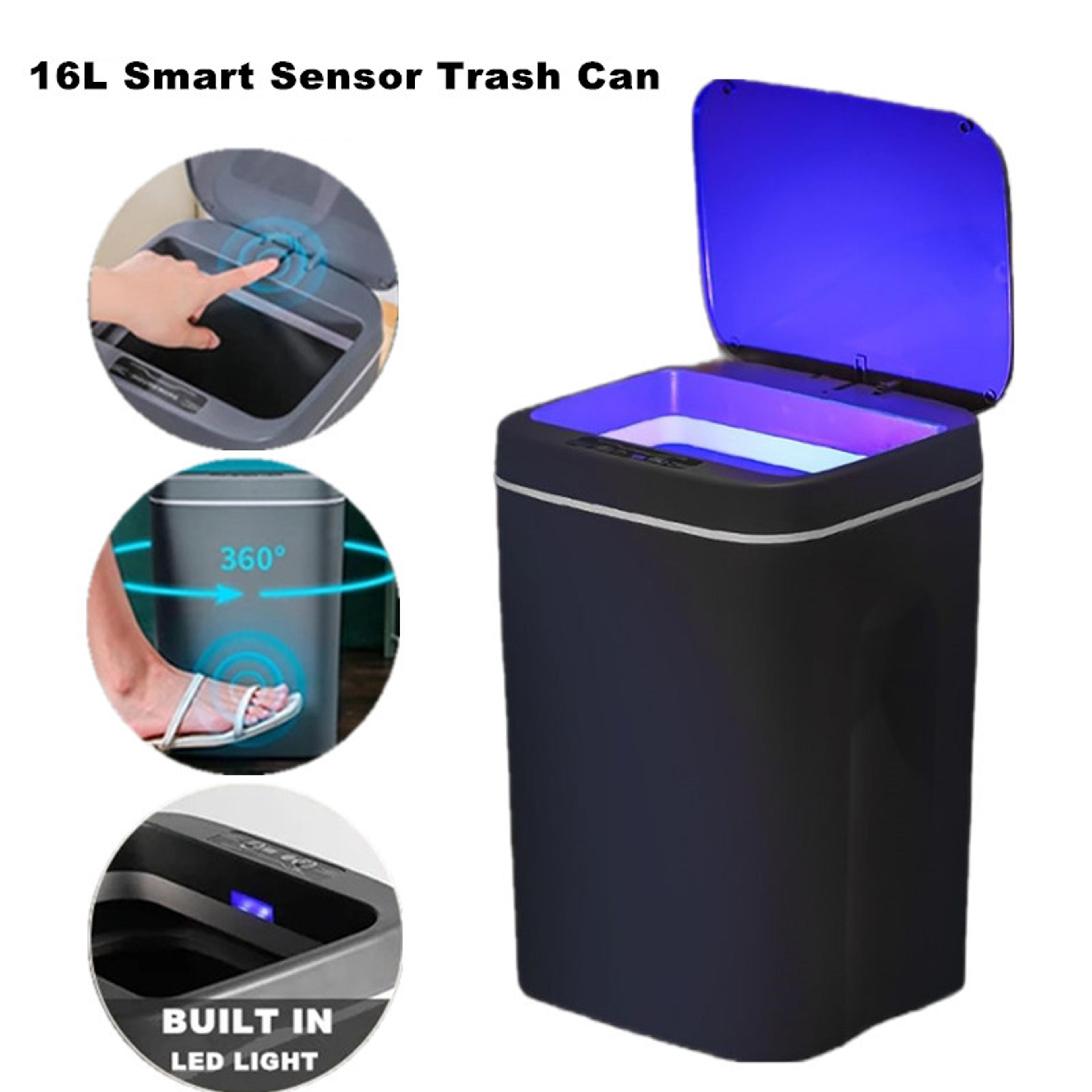 electric touchless smart bin, automatic sensor trash can, waterproof garbage bucket with lid for home