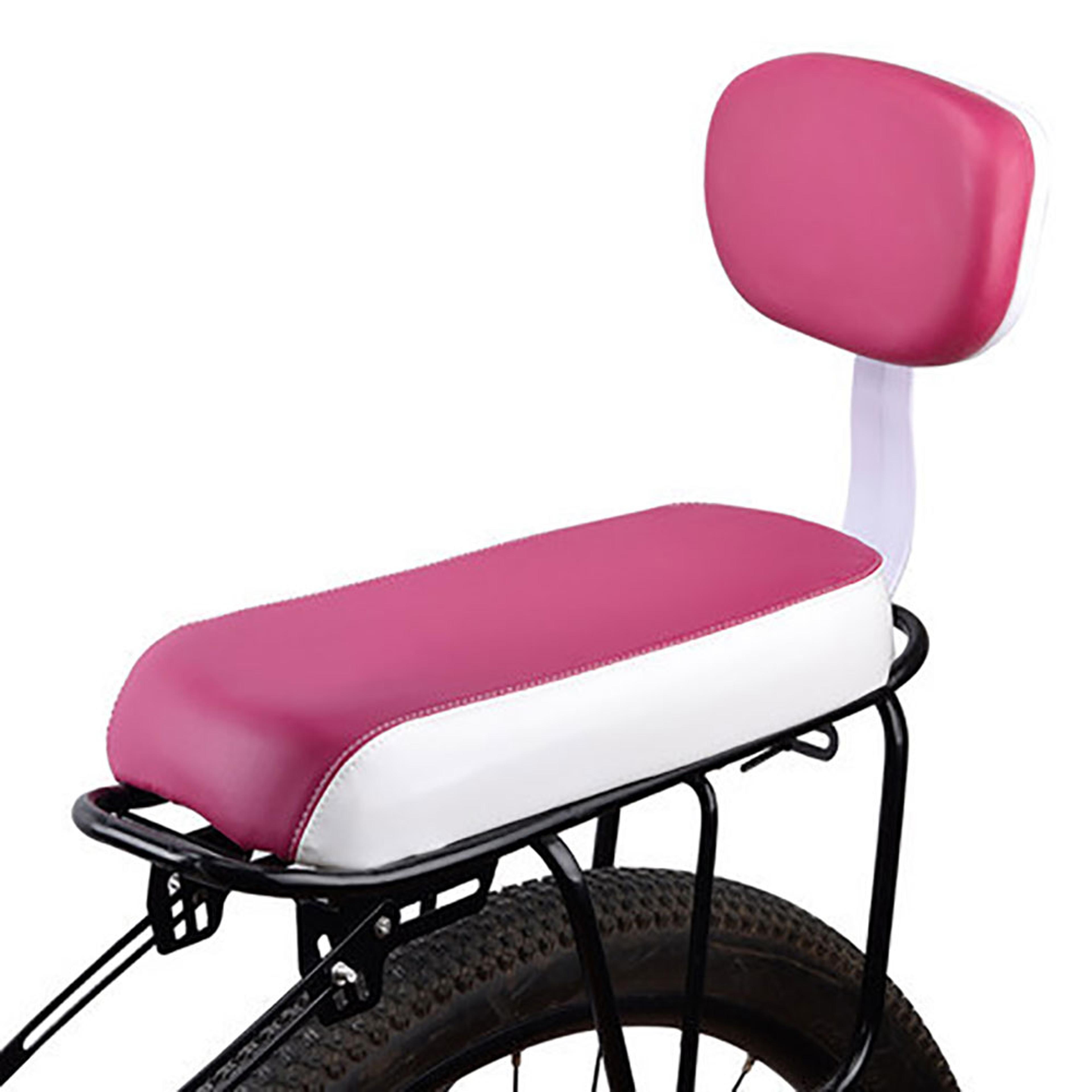 Children Seat With Back Rest Bicycle Back Seat Bike PU Leather Soft Cushion Rear Rack Water Resista 6