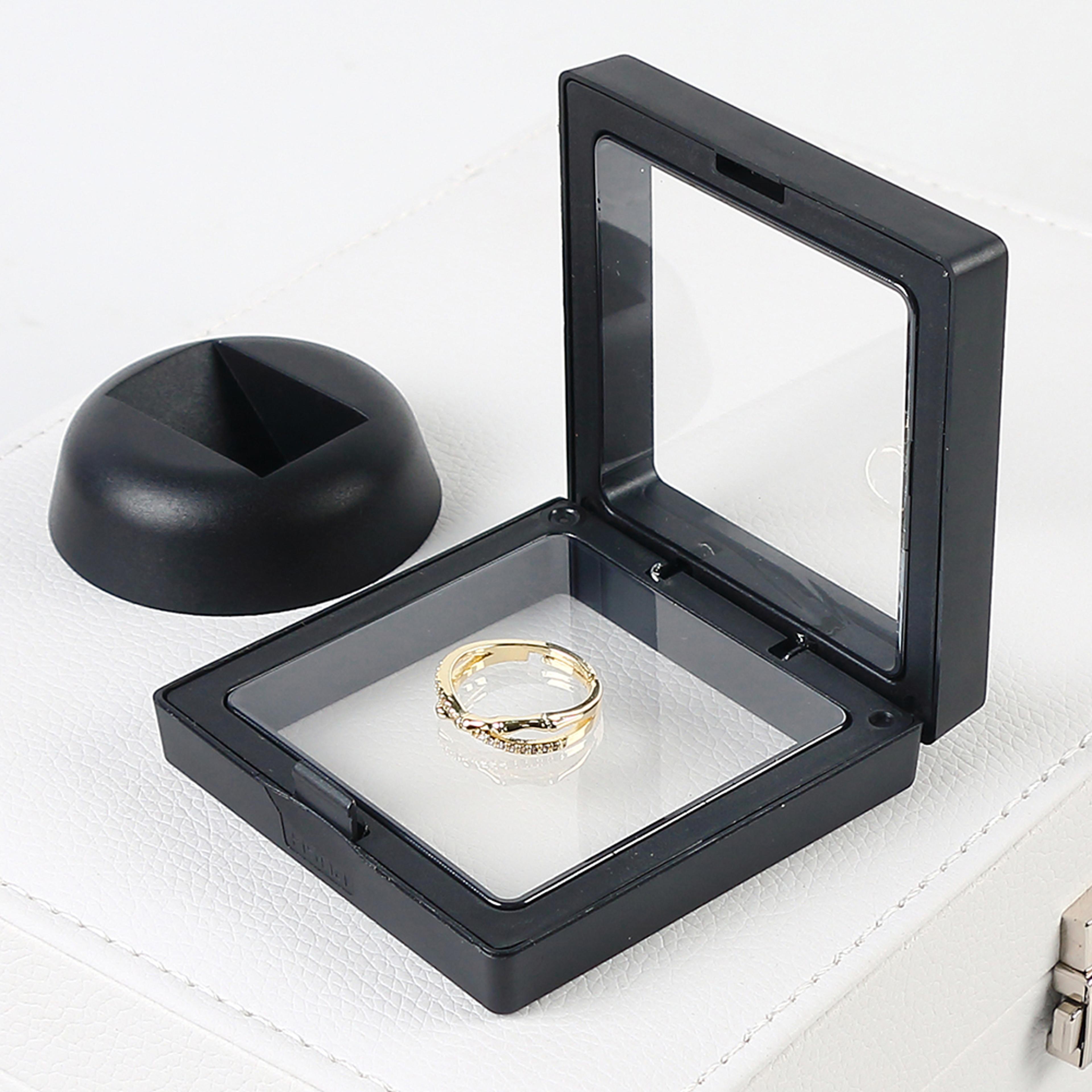 Ring Necklace Frame Floating Jewelry Display Stand Earring Box Holder For Coins 1