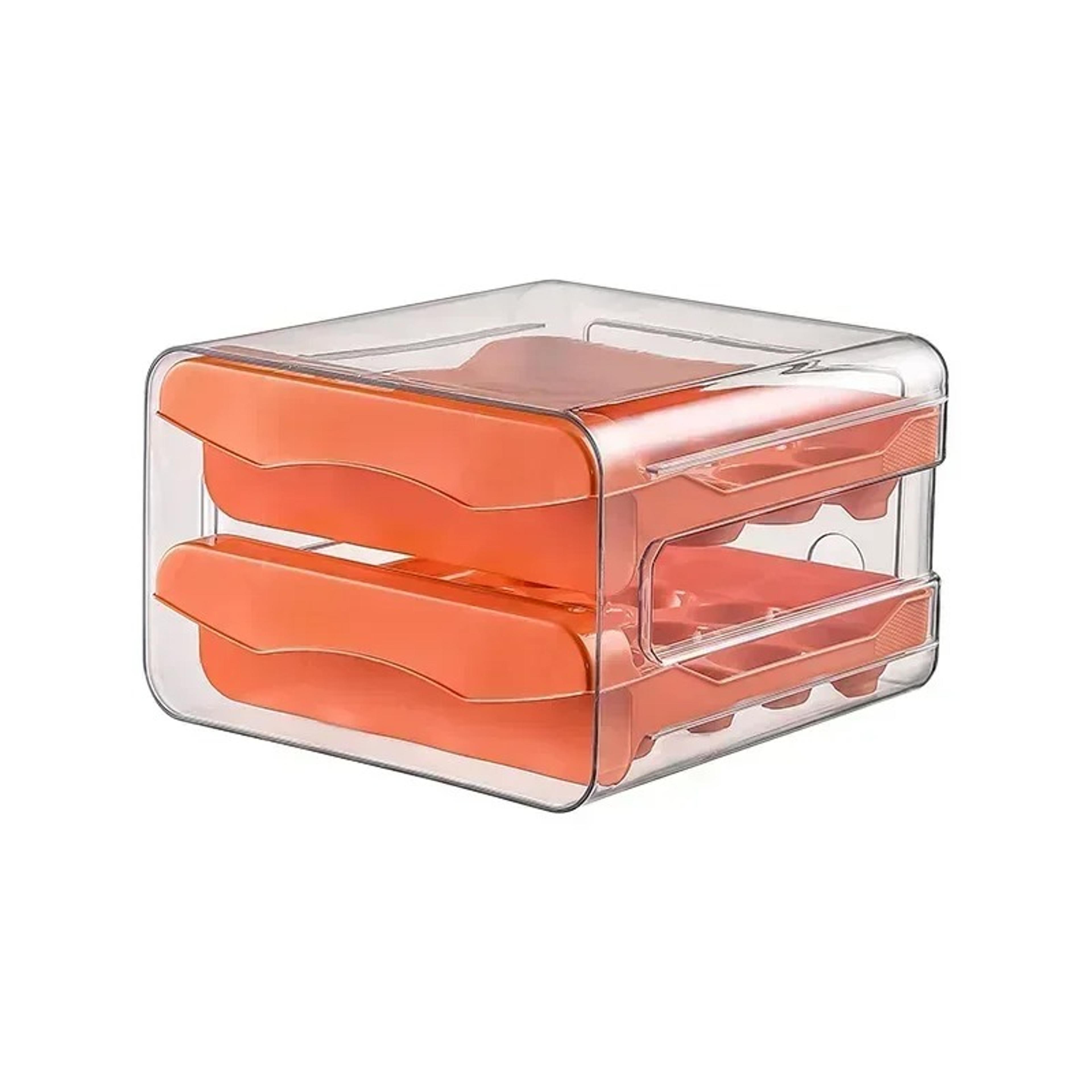 Foodgrade Egg Holder Refrigerator Egg Storage Box With Automatic Rolling Drawerstyle Egg Rack Doubl