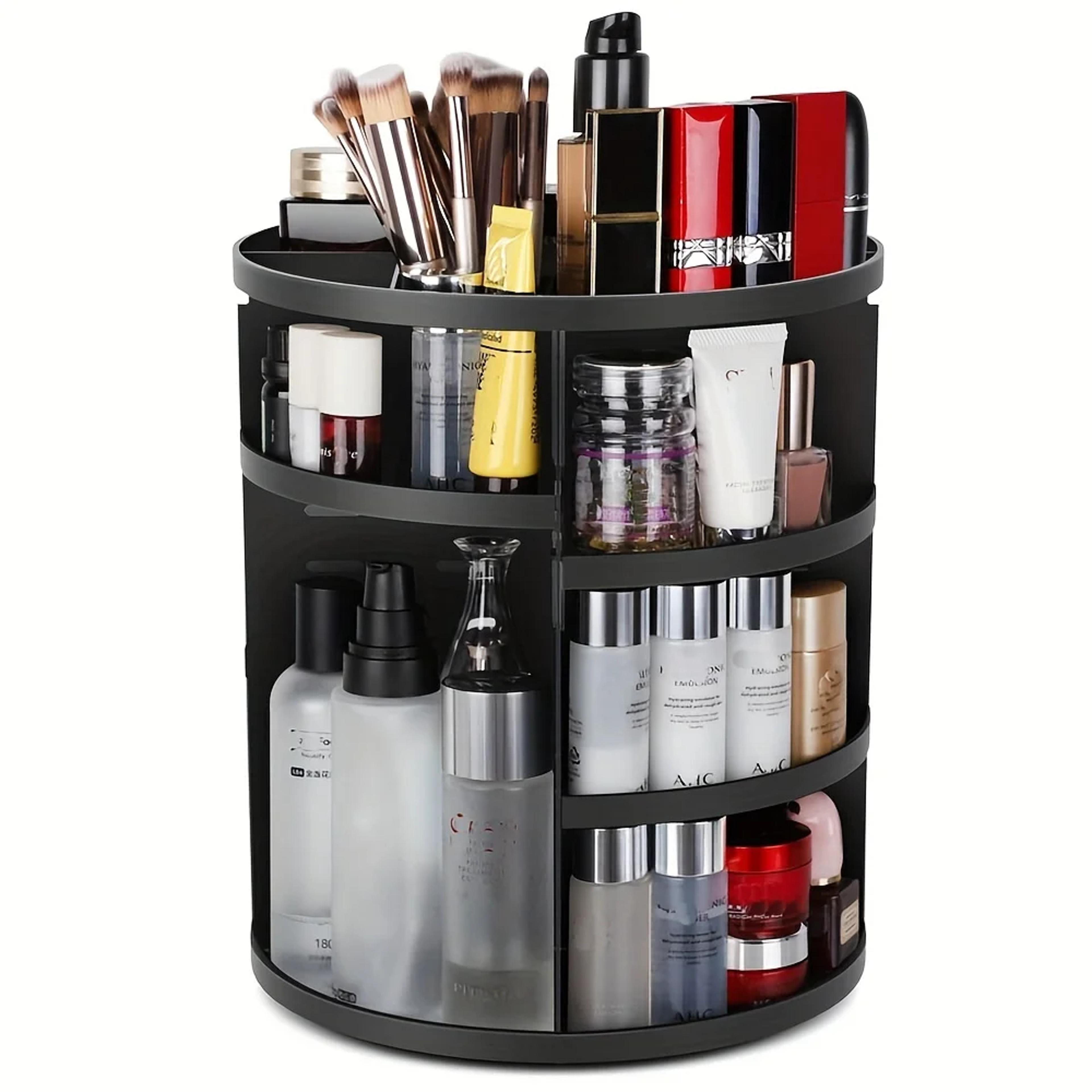 Spinning Countertop Holder Clear Makeup Organizer With Rotation Bathroom Cosmetics Storage 6