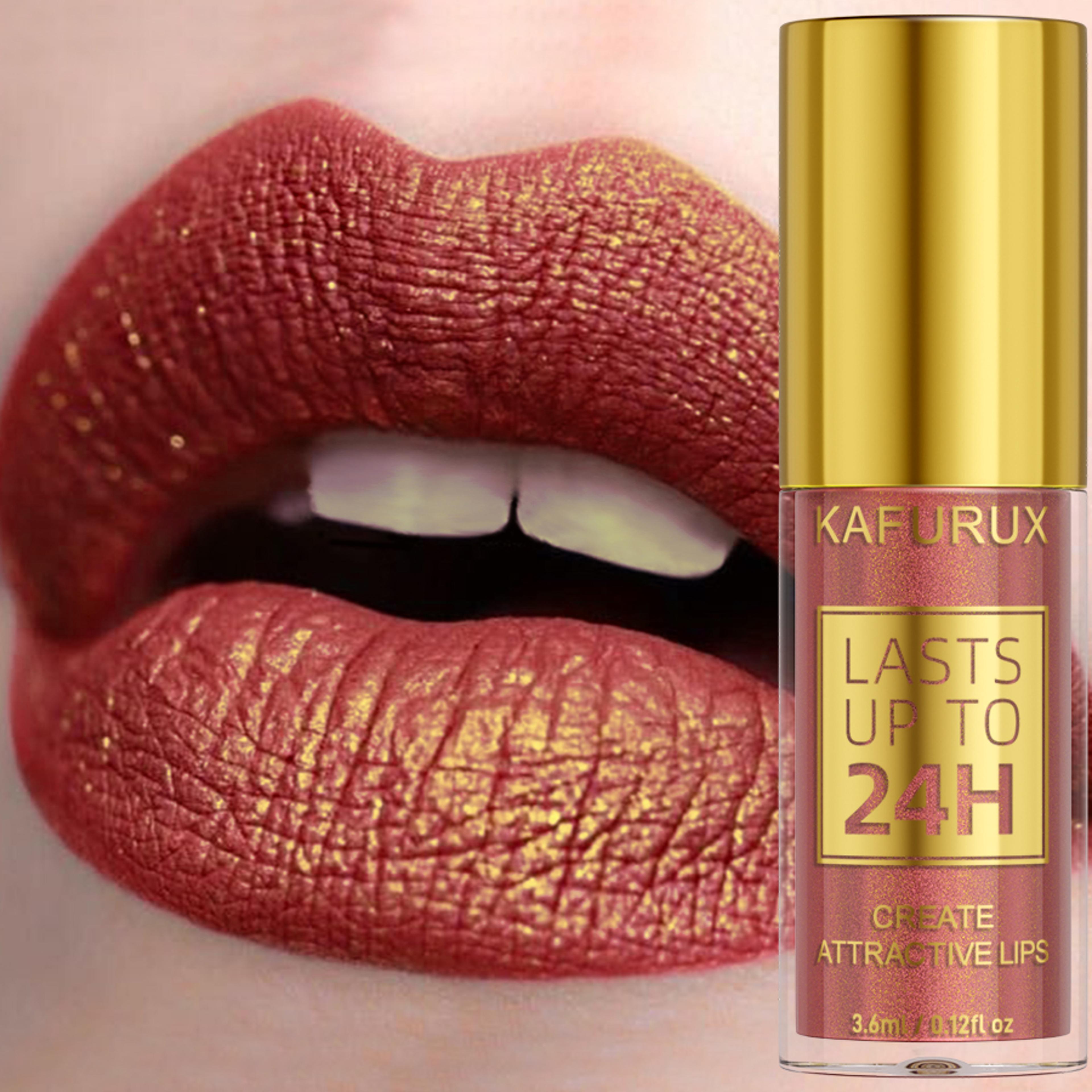 Shiny Long Lasting Lip Gloss Waterproof Liquid Lipstick Glitter Metallic Lip Oil 8