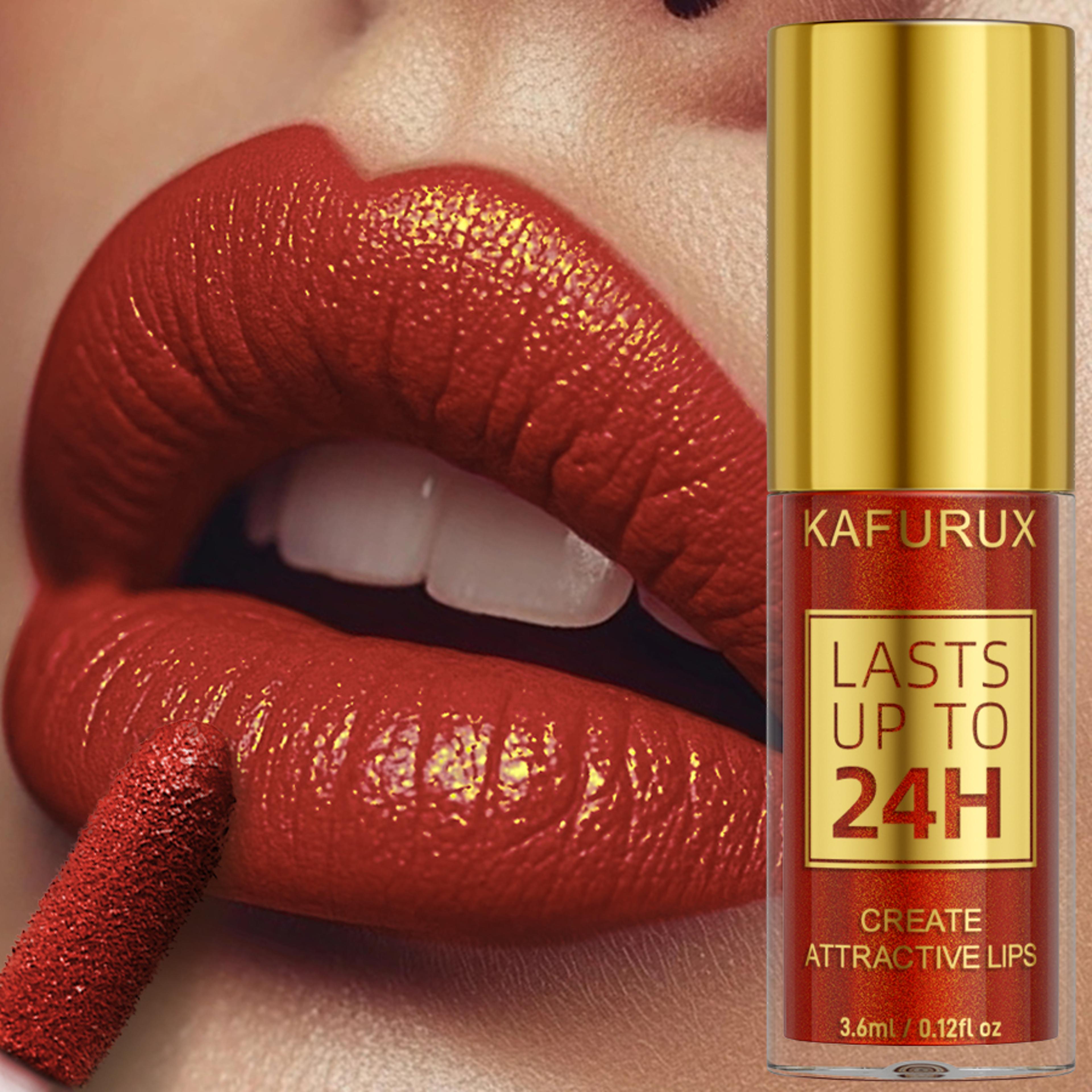 Shiny Long Lasting Lip Gloss Waterproof Liquid Lipstick Glitter Metallic Lip Oil 10