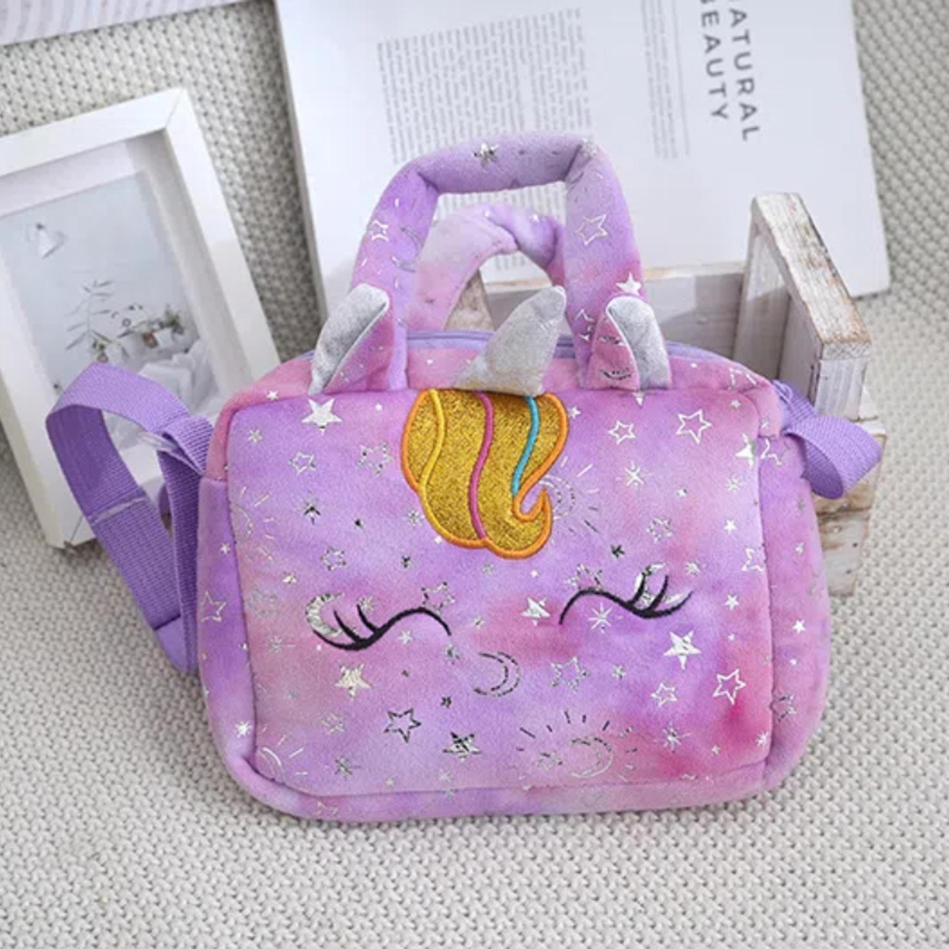 Plush Unicorn Crossbody Bag For Girls Kids Shoulder Purse Cute Student Gift Pencil Case Coin Wallet 4