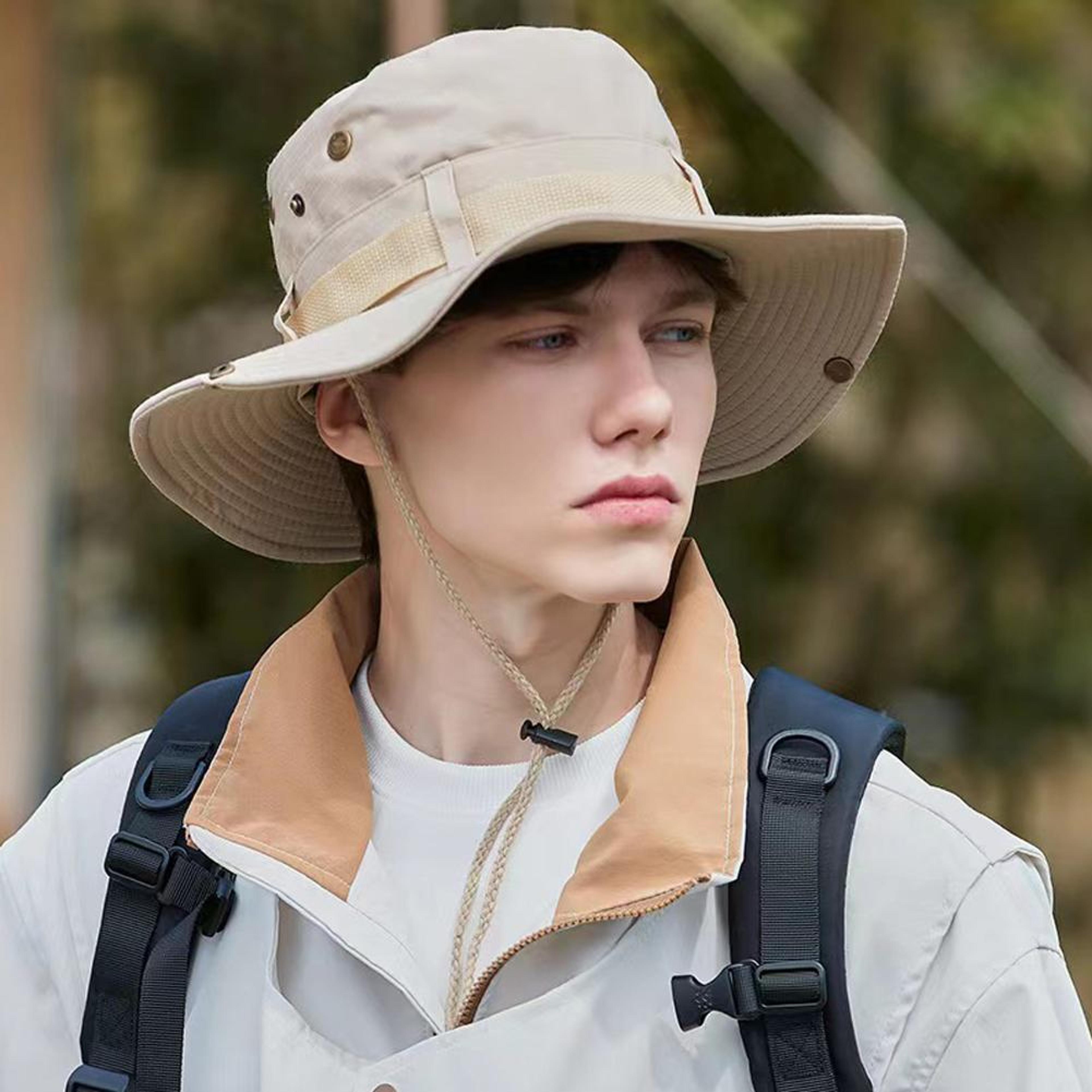 bucket hat summer, wide brim anti-uv outdoor fishing cap for women
