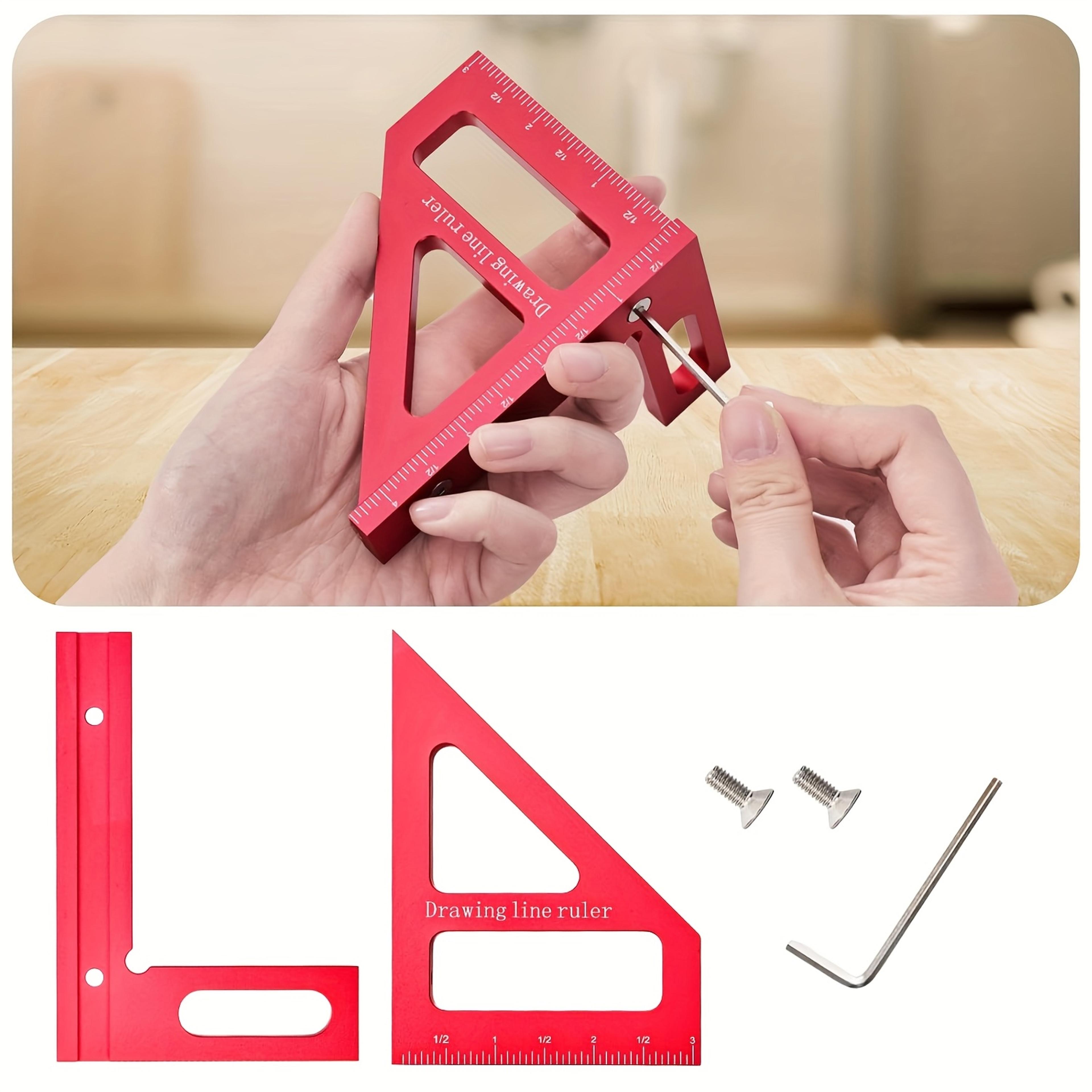 Woodworking Square Protractor Carpenter Square Aluminum Miter Triangle Multi Angle Measuring Ruler  3