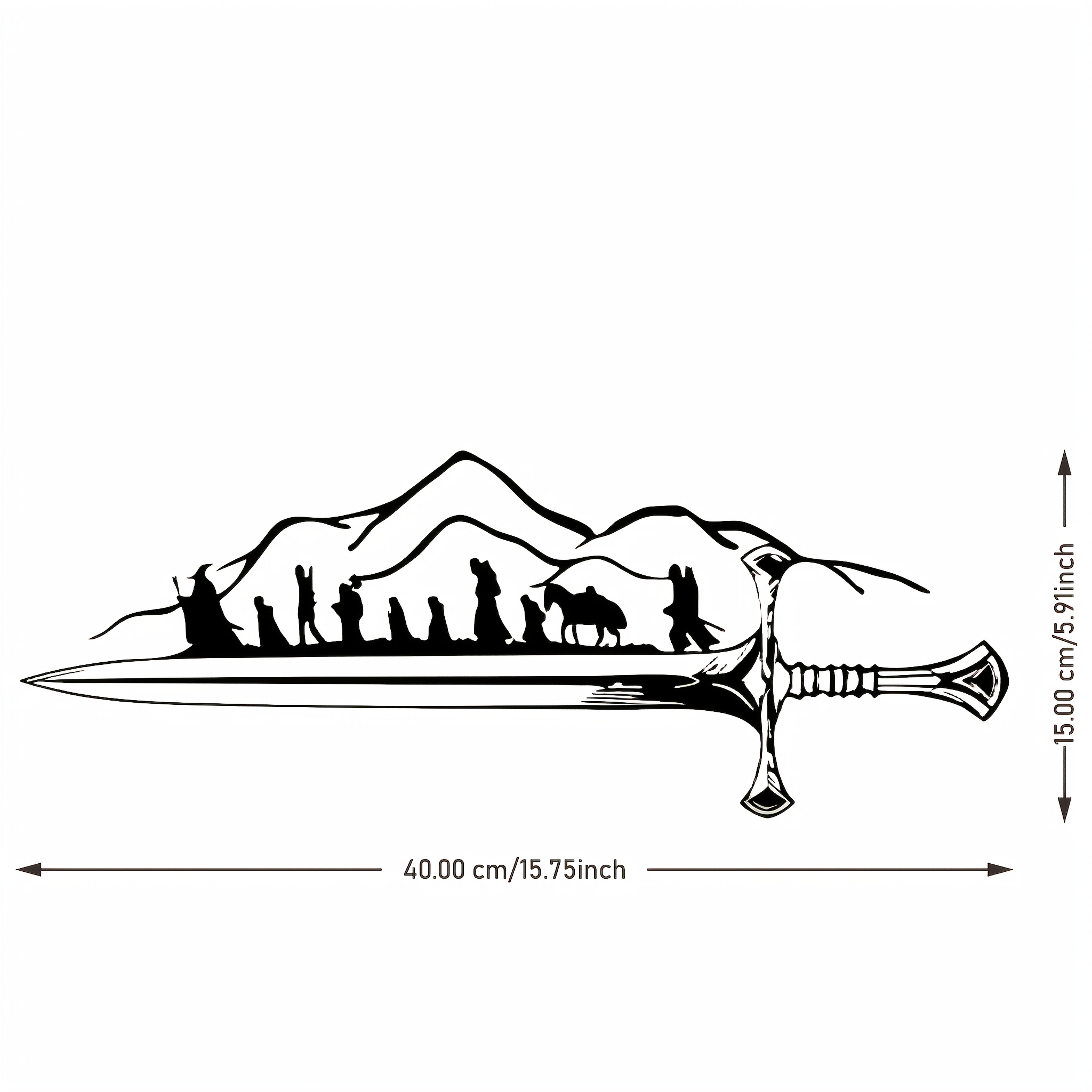 Metal Wall Art Retro Iron The Fellowship Of The Ring Silhouette Mural Frodo And Sam Fantasy Home De 5