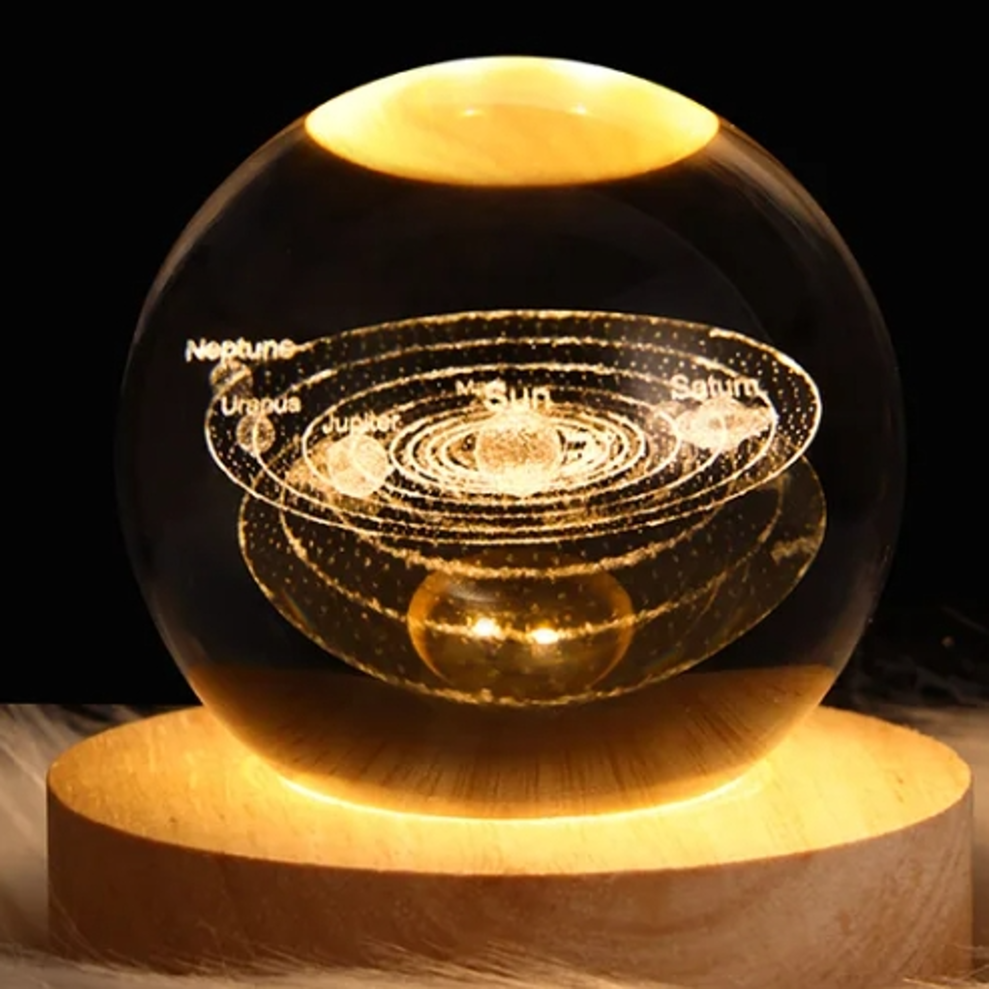Kids LED Crystal Ball Toys Table Lamp 3D Moon Planet Galaxy Decor Party Educational Toys for Kids Ad
