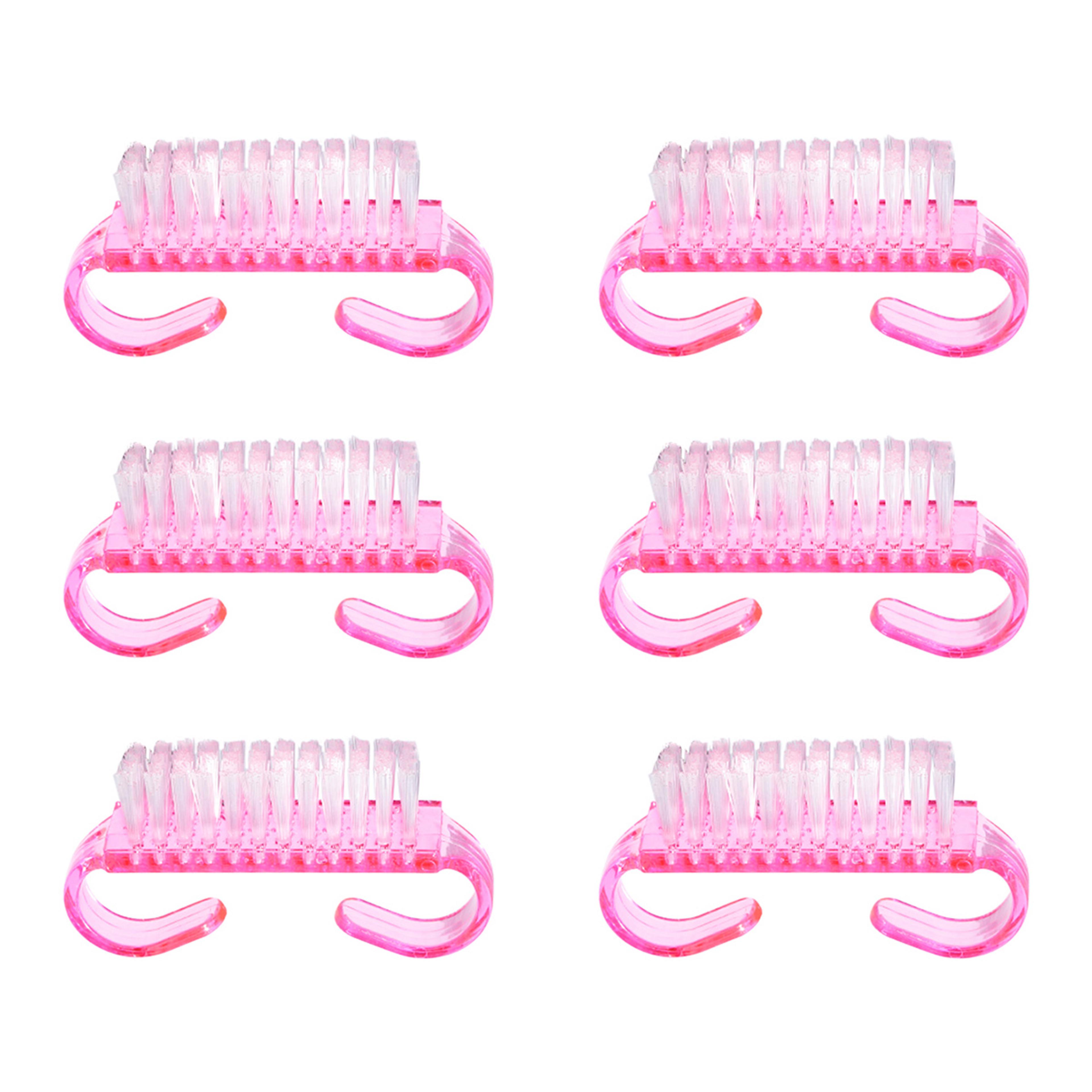 Soft Acrylic Nail Brush Pink Color Nail Art Pedicure Cleaning Brush File Tools Set For Manicure 5