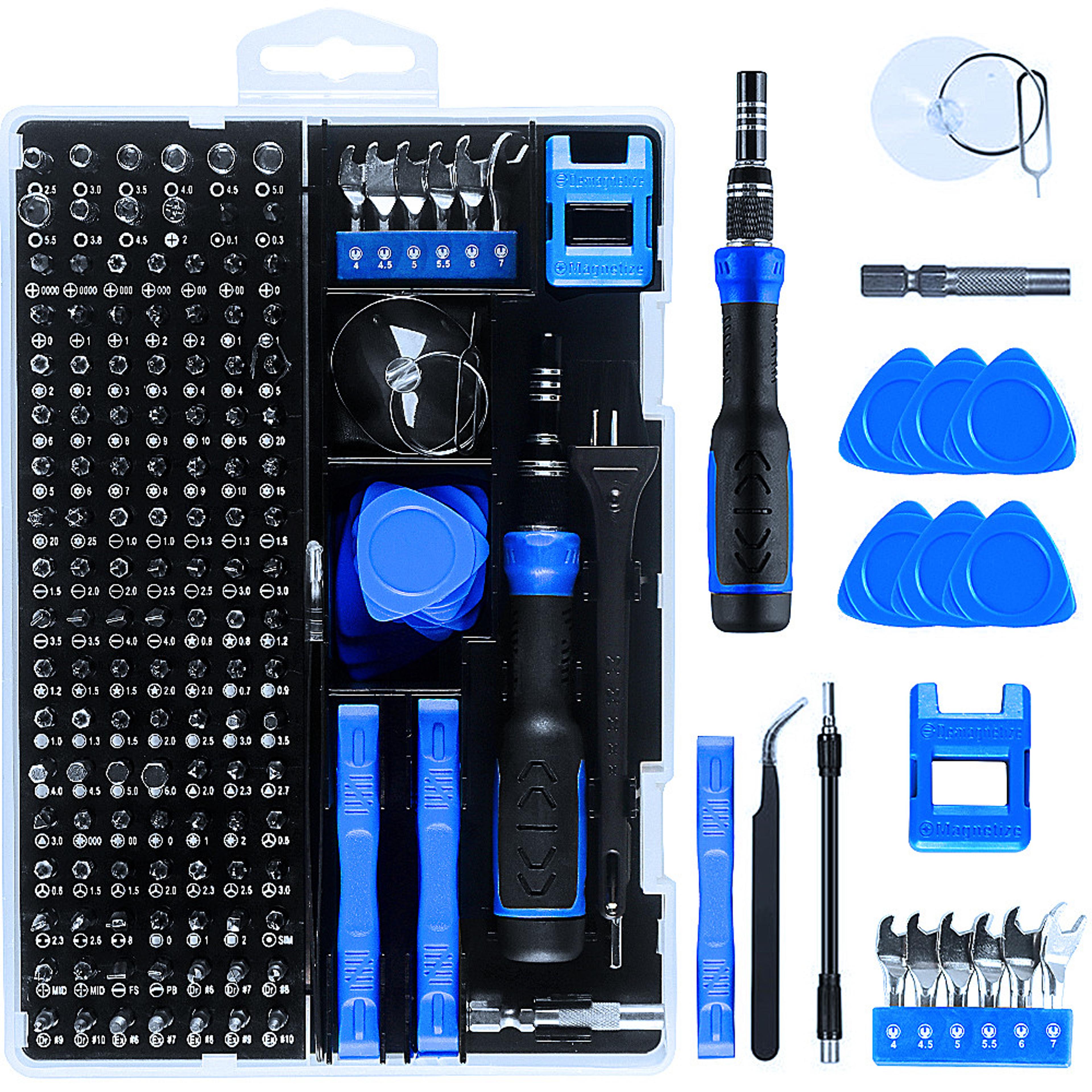 magnetic screwdriver set with torx, phillips & hex bits for iphones, xiaomi, watches, pcs