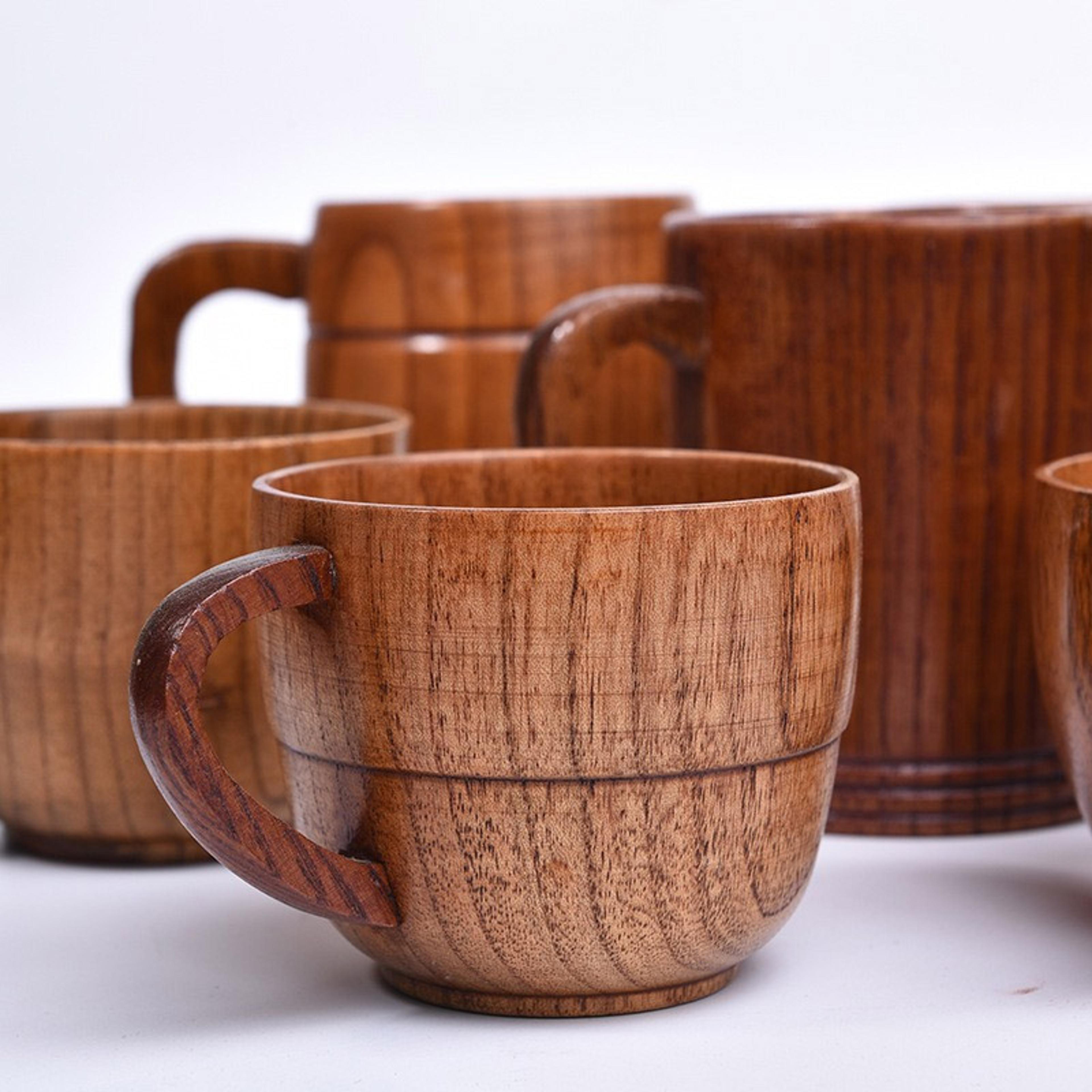 Wooden Cups Handmade Jujube Wood Handle Coffee Milk Tea Mug Natural Bar Drinkware 5