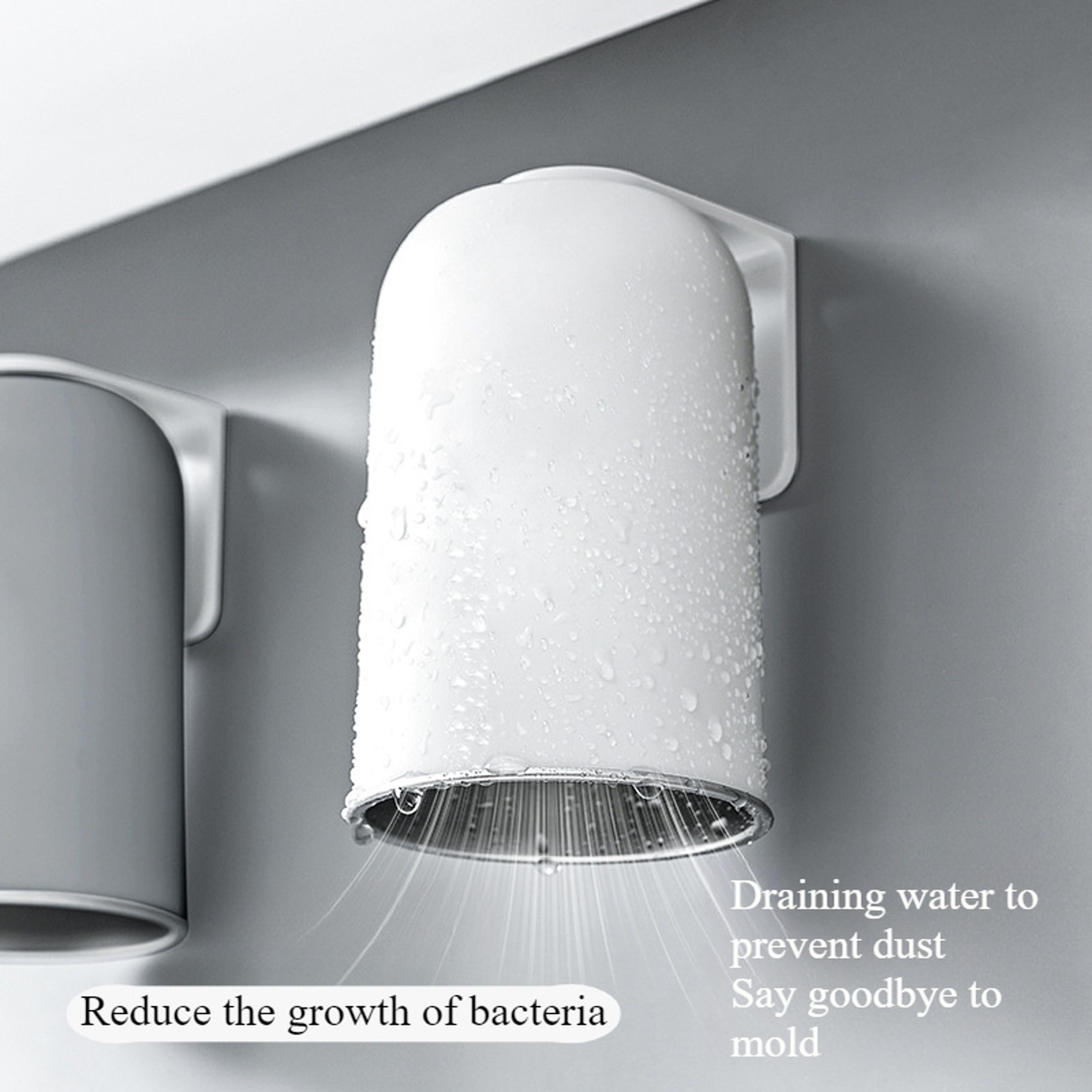keep the bathroom tidy with stainless steel mouthwash cup, non-perforated toothbrush holder, and toiletries storage box