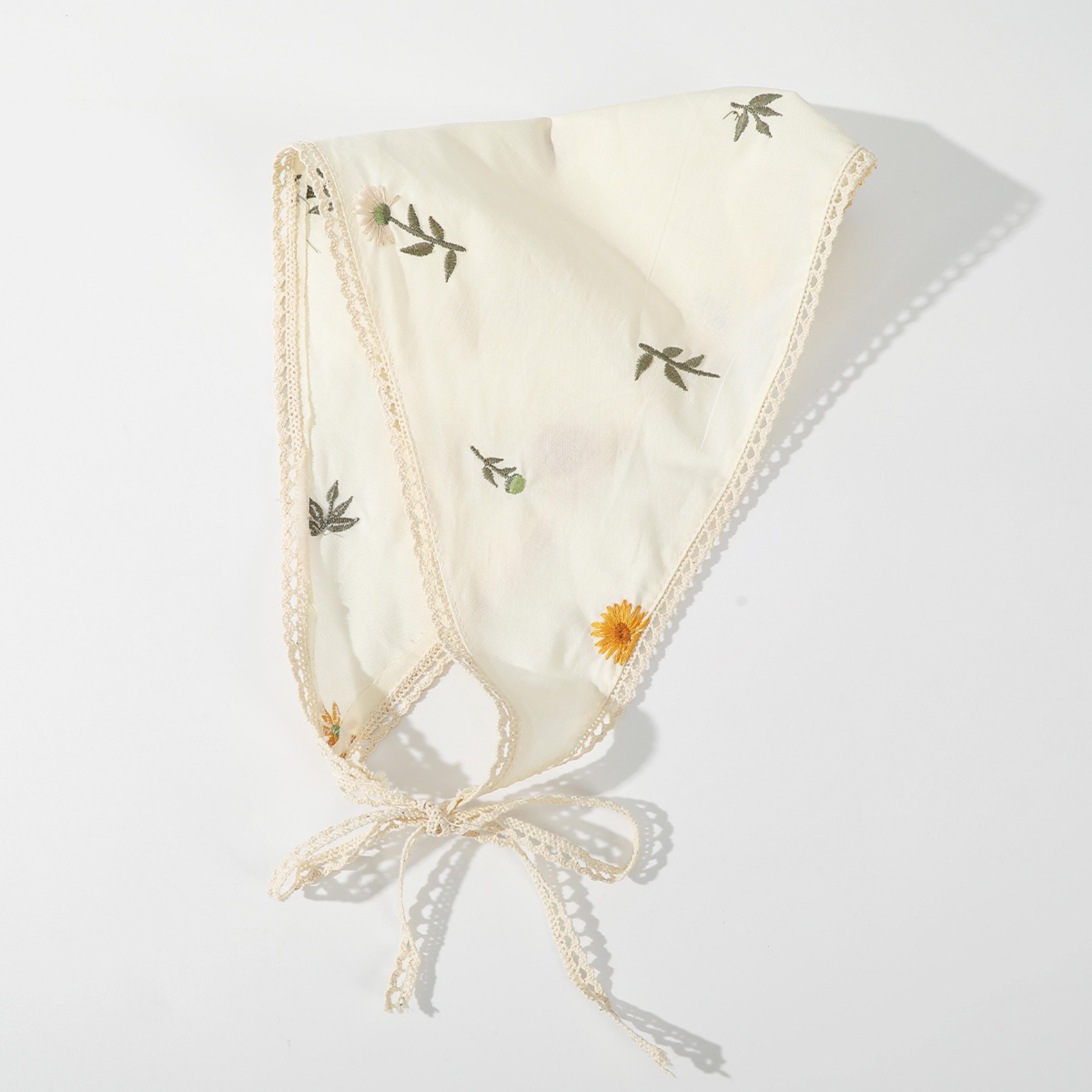 Triangle Scarf Flower Hair Bands Fabric Printing Turban Bandana Headbands For Women Sweet Retro Hai 2