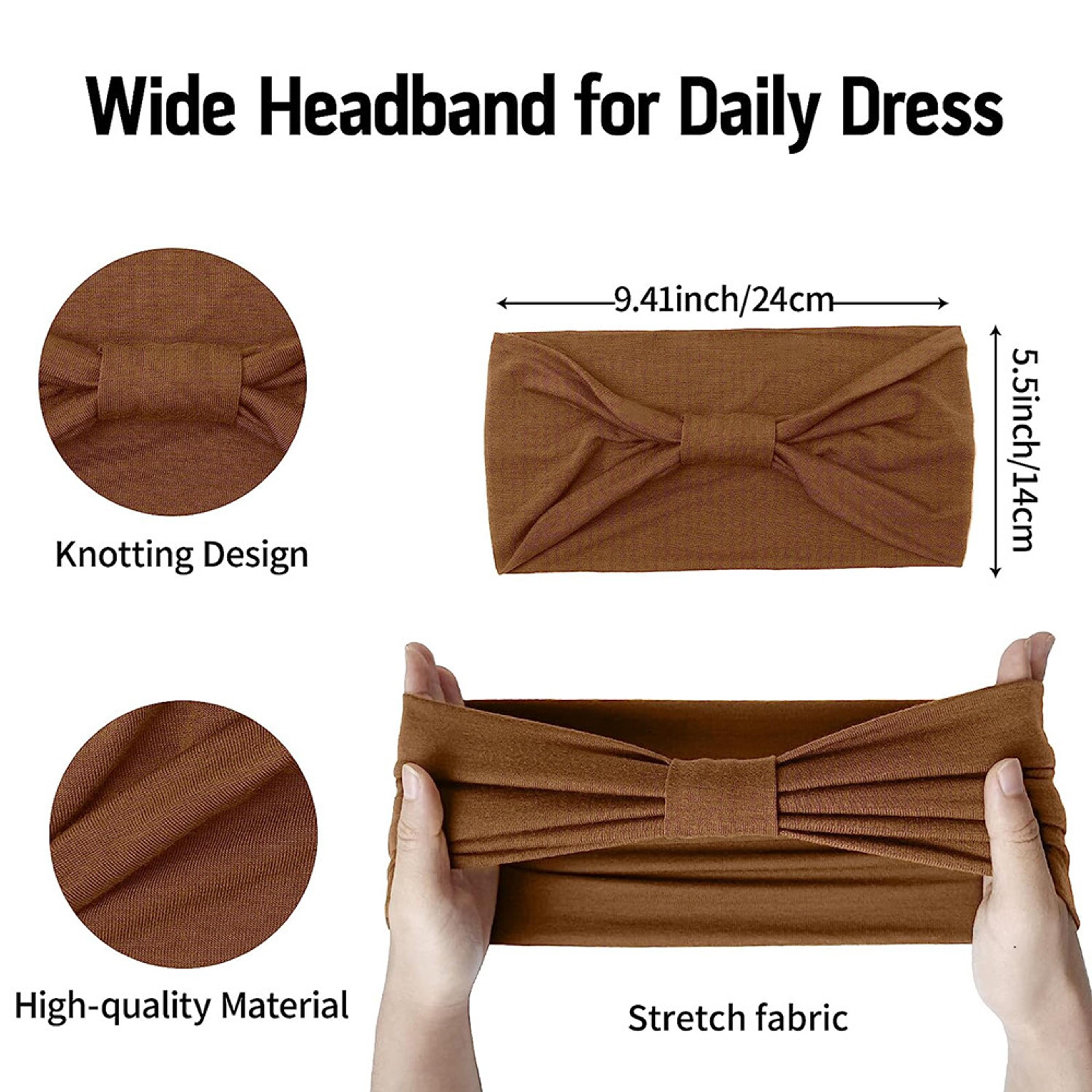Stylish Wide Headbands For Women Cotton Boho Hair Wraps Yoga Sport Turban Non Slip Bandana Accessor 4