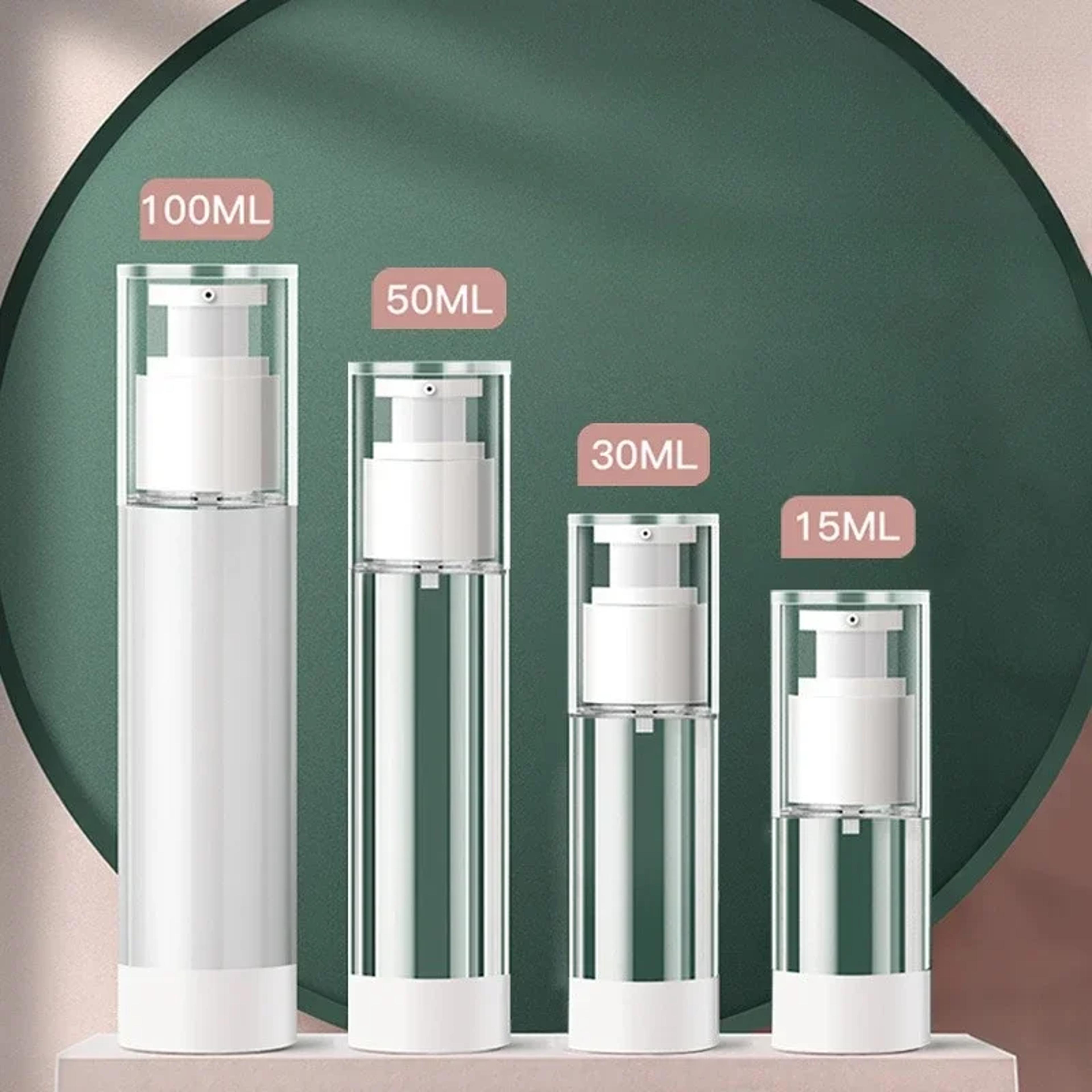 Bottle Travel Size Dispenser Makeup Container Clear Airless Cosmetic Cream Pump For Lotion And Gel 0