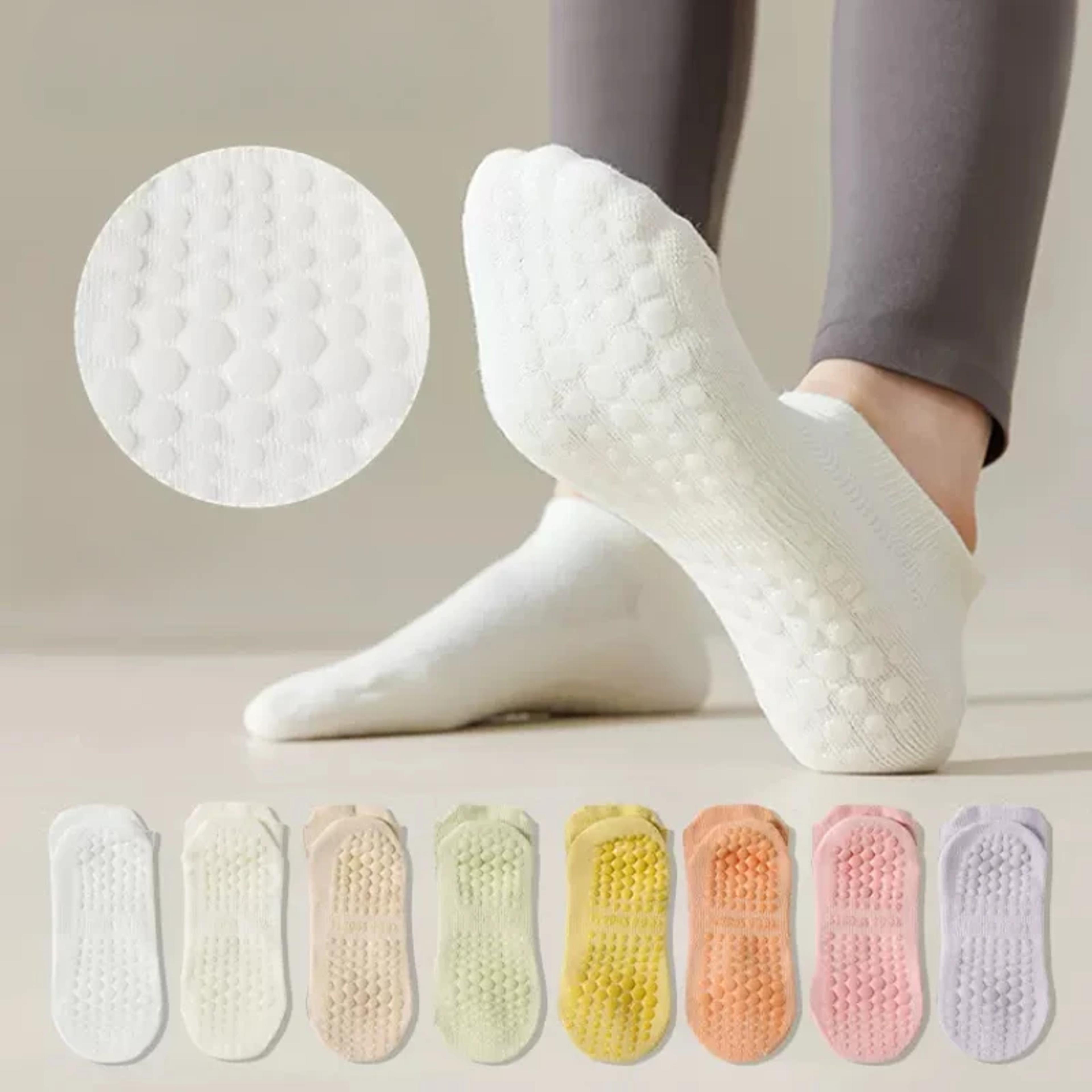 cotton yoga socks women, mesh breathable non-slip gym pilates socks for fitness & dance