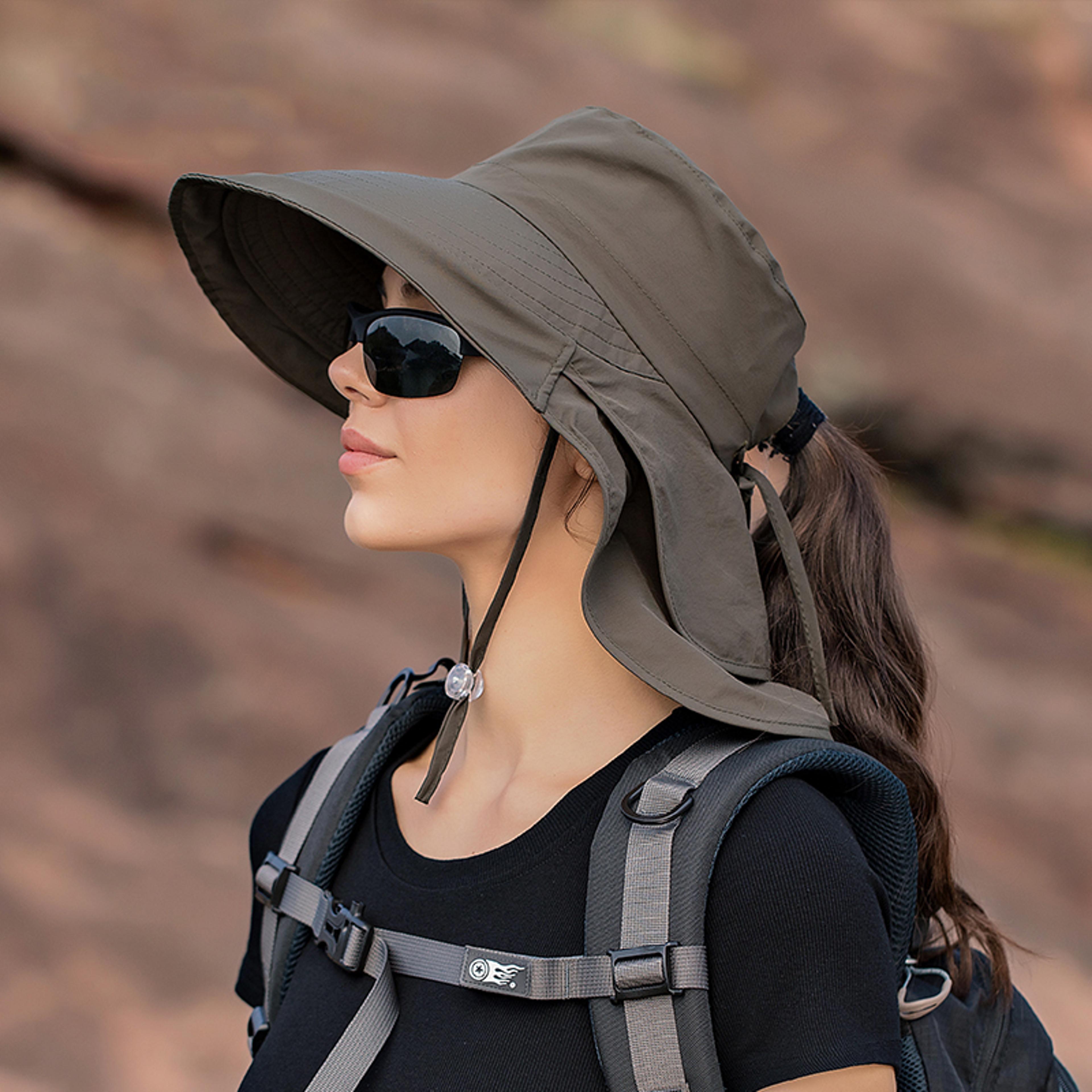 UPF UV Protective Sun Hat For Women With Neck Flap Wide Brim Hiking And Fishing Hats 0