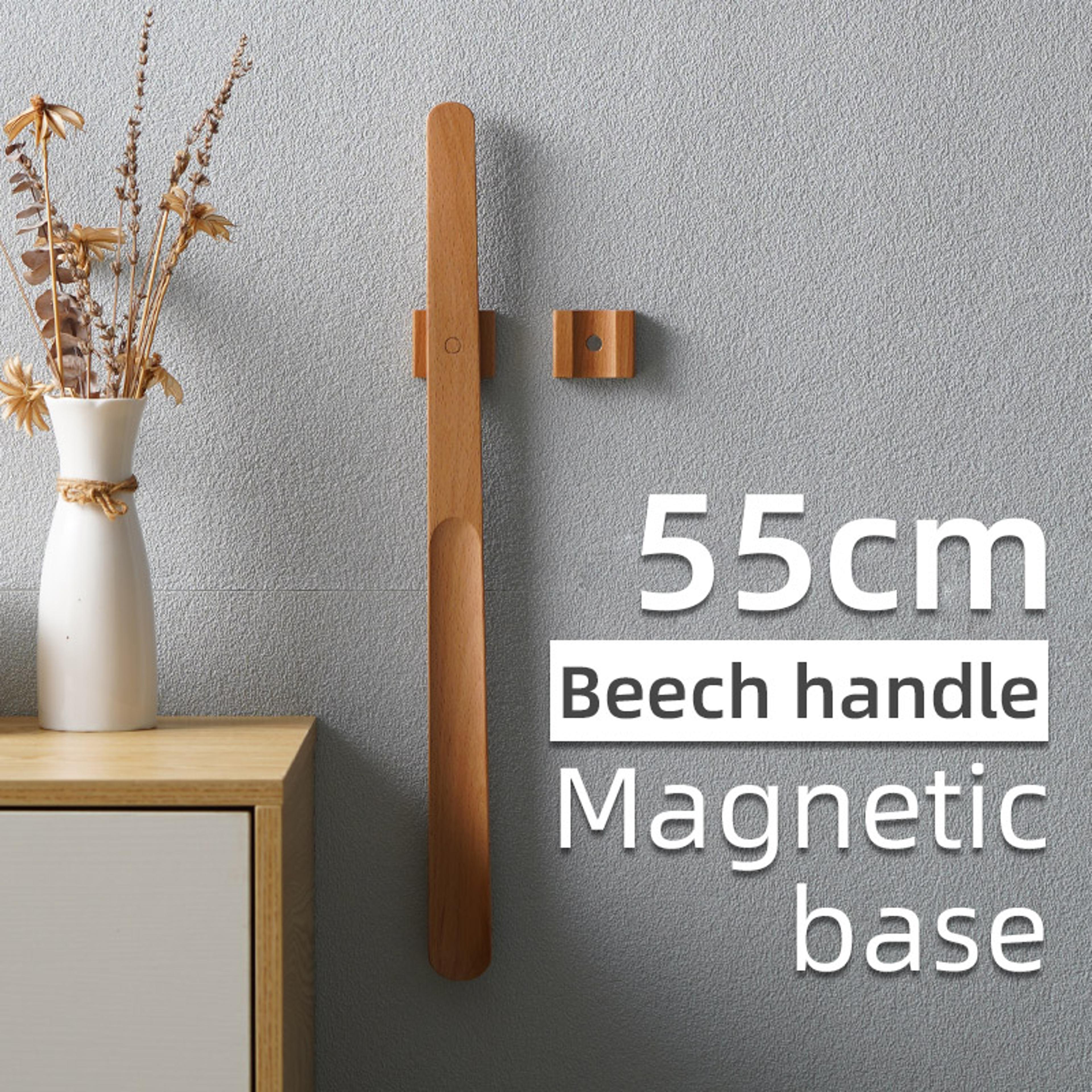 Magnetic Shoehorn Long Wooden Handle Customizable Shoe Spoon Horn For Easier Wear 6
