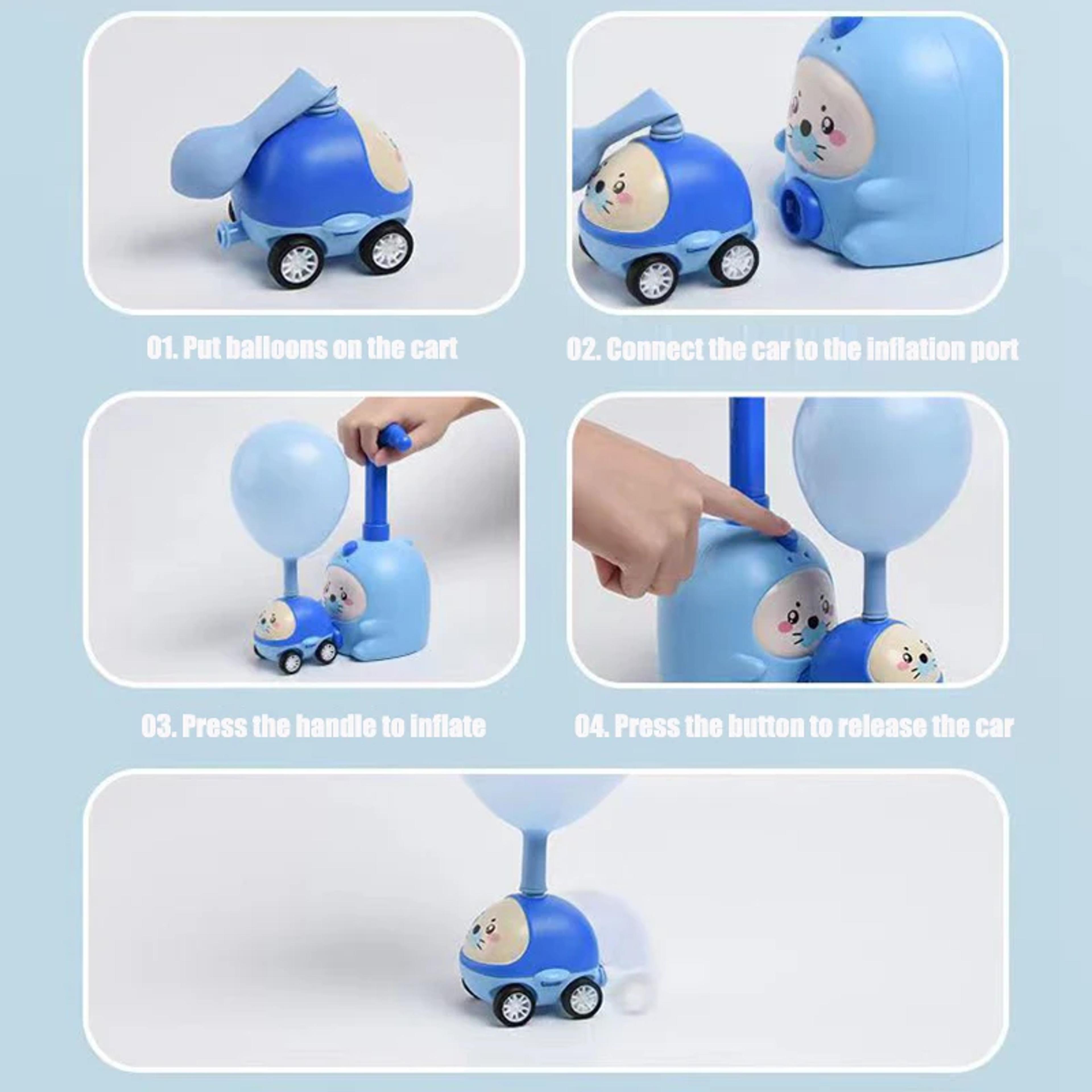 Educational Inertial Air Power Balloon Car Tower Kids Rocket Balloon Launcher Toys For Children 4