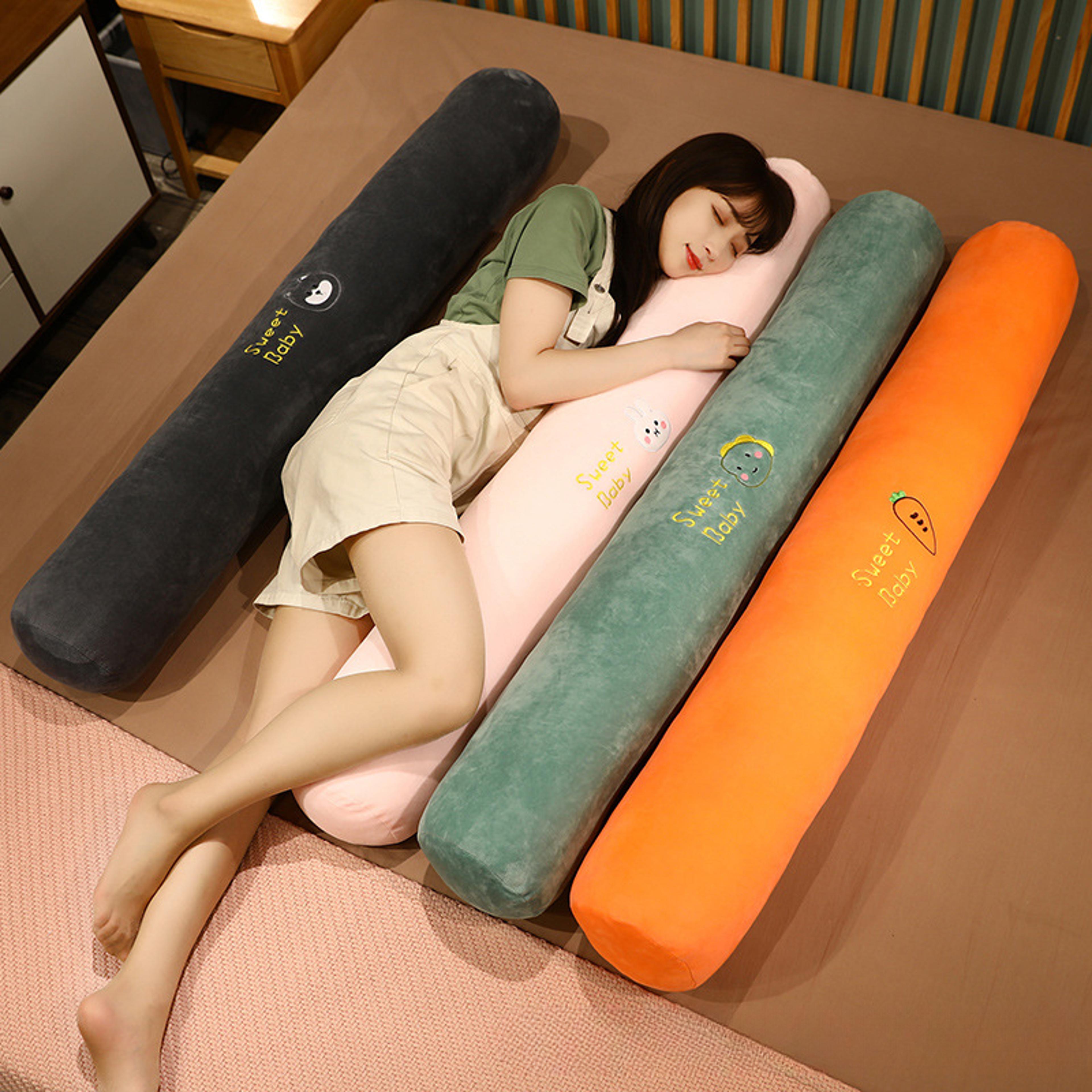 long bolster pregnancy pillow, rectangular pillow for girls, multi-functional sleep support cushion for side sleepers