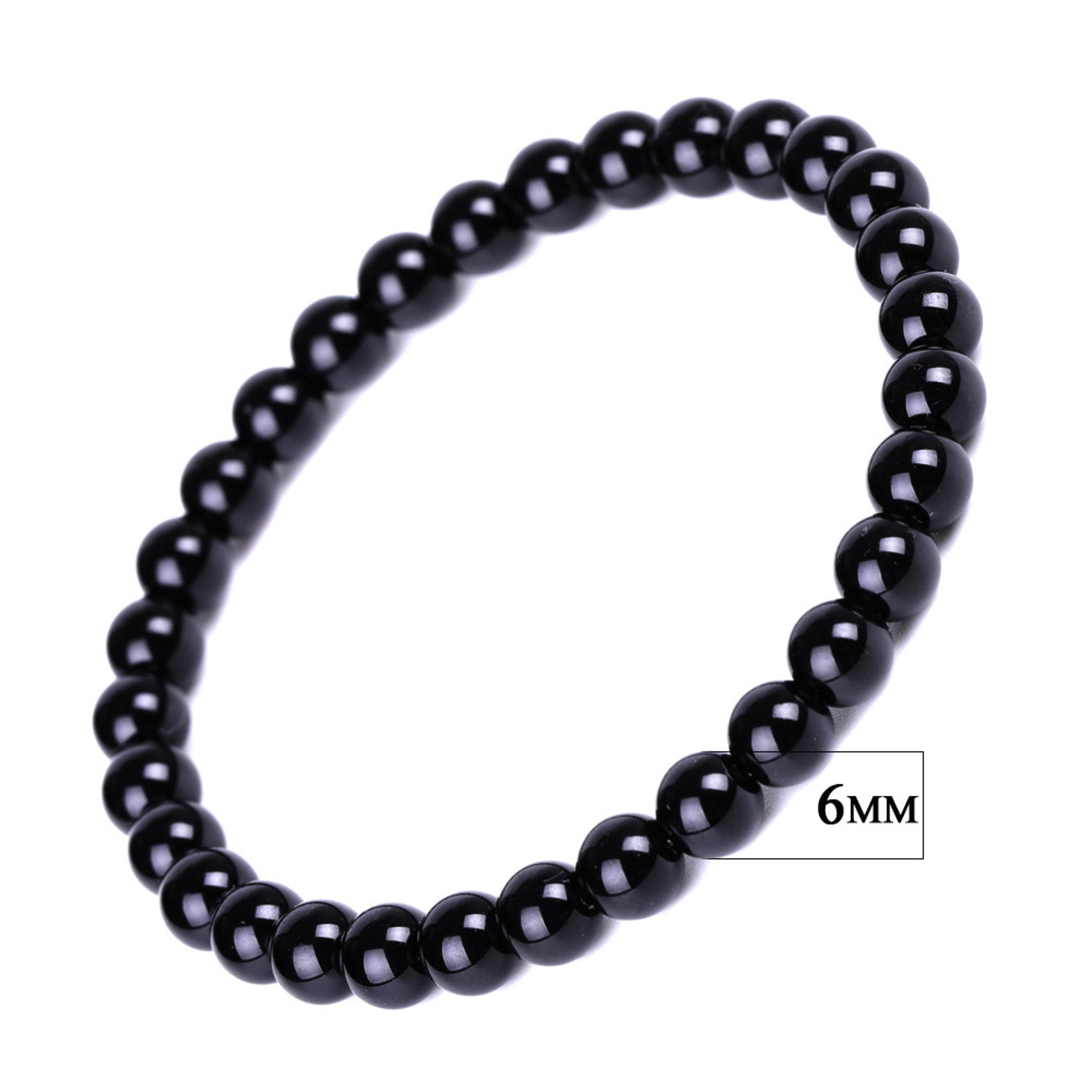 Bead Stretch Wristband Black Obsidian Healing Bracelet For Stress Relief Weight Loss Gift For Women 6