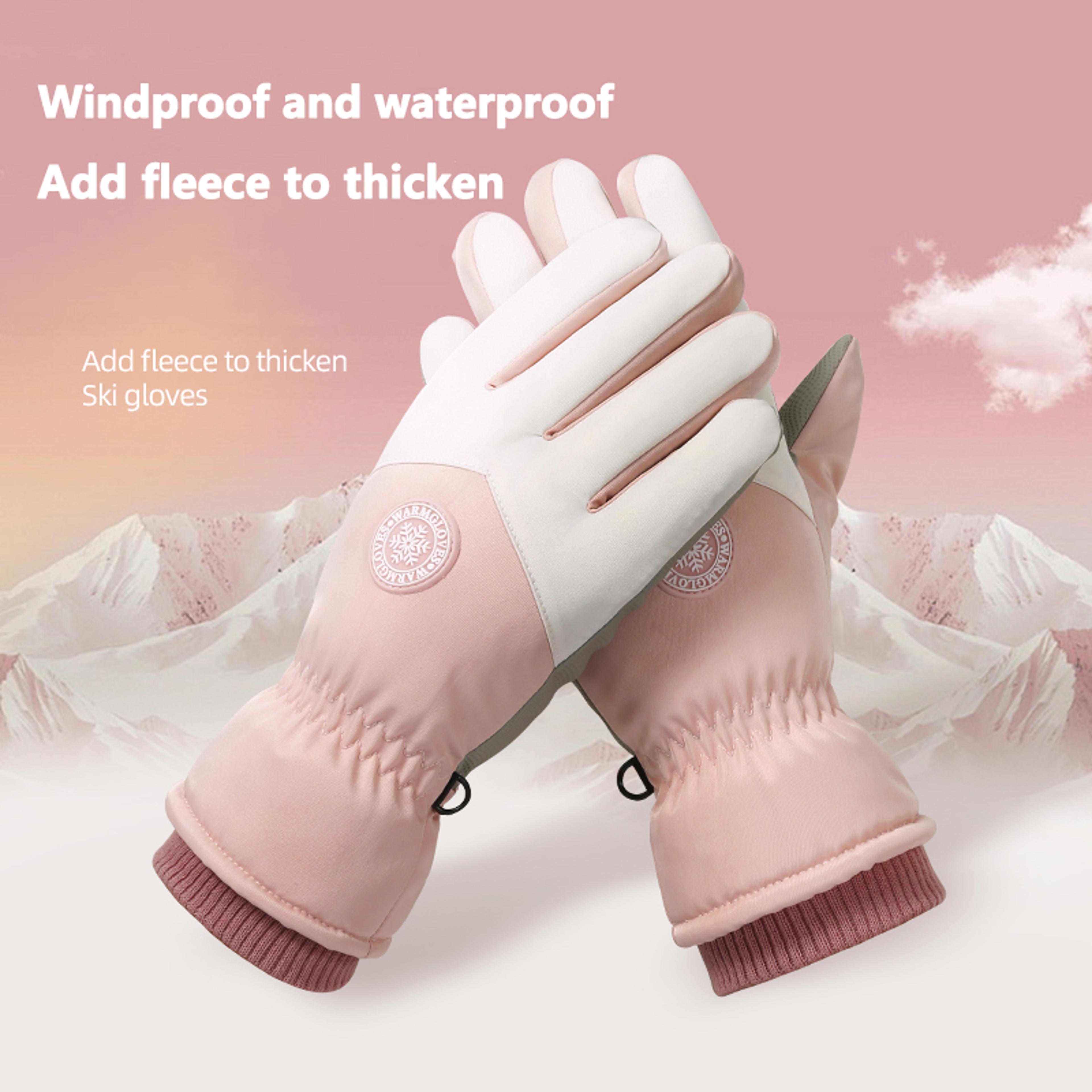thermal ski gloves, waterproof cold-proof gloves, adjustable non-slip touch screen gloves for couples