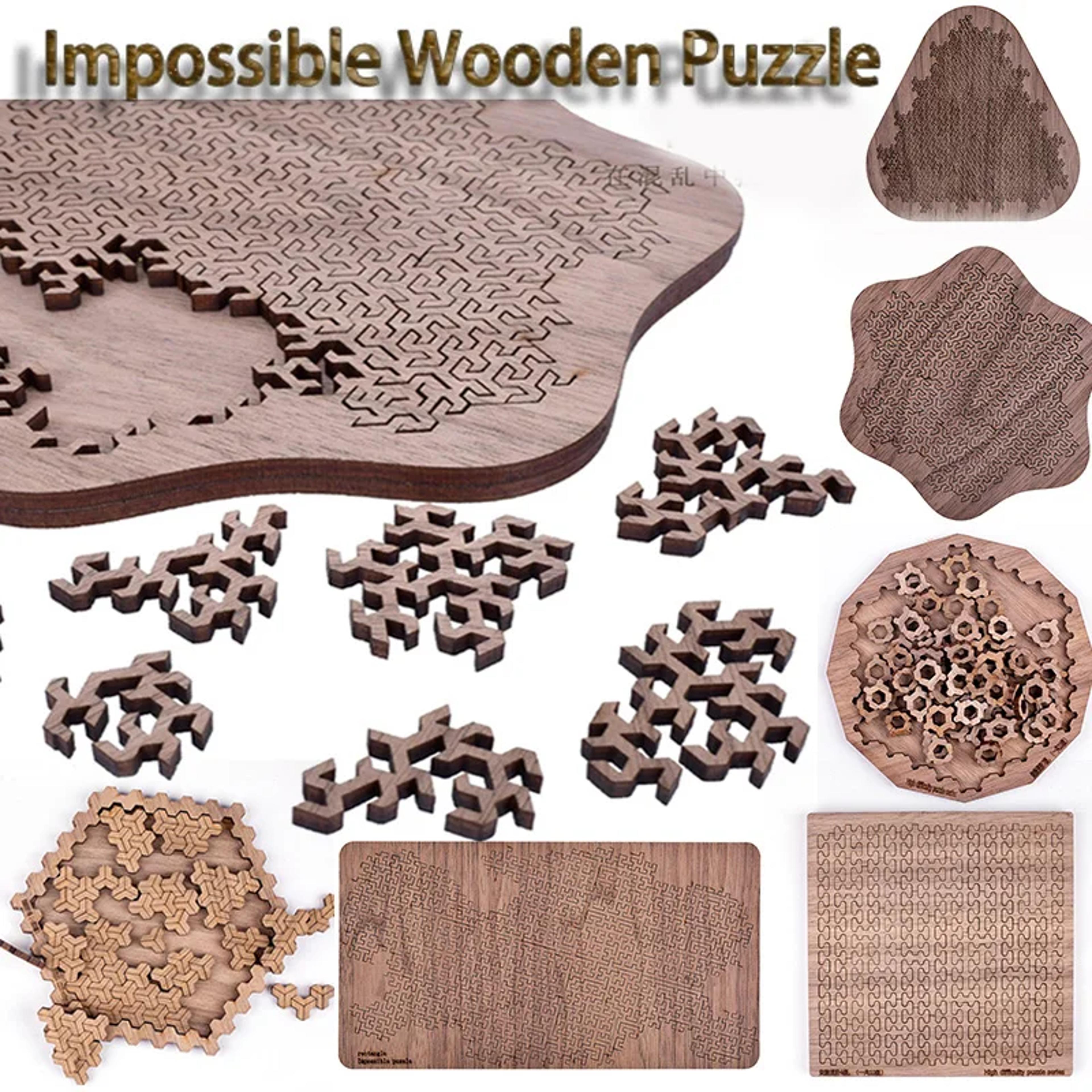 brain burning wooden puzzle, impossible jigsaw for adults, puzzle games for adults & children