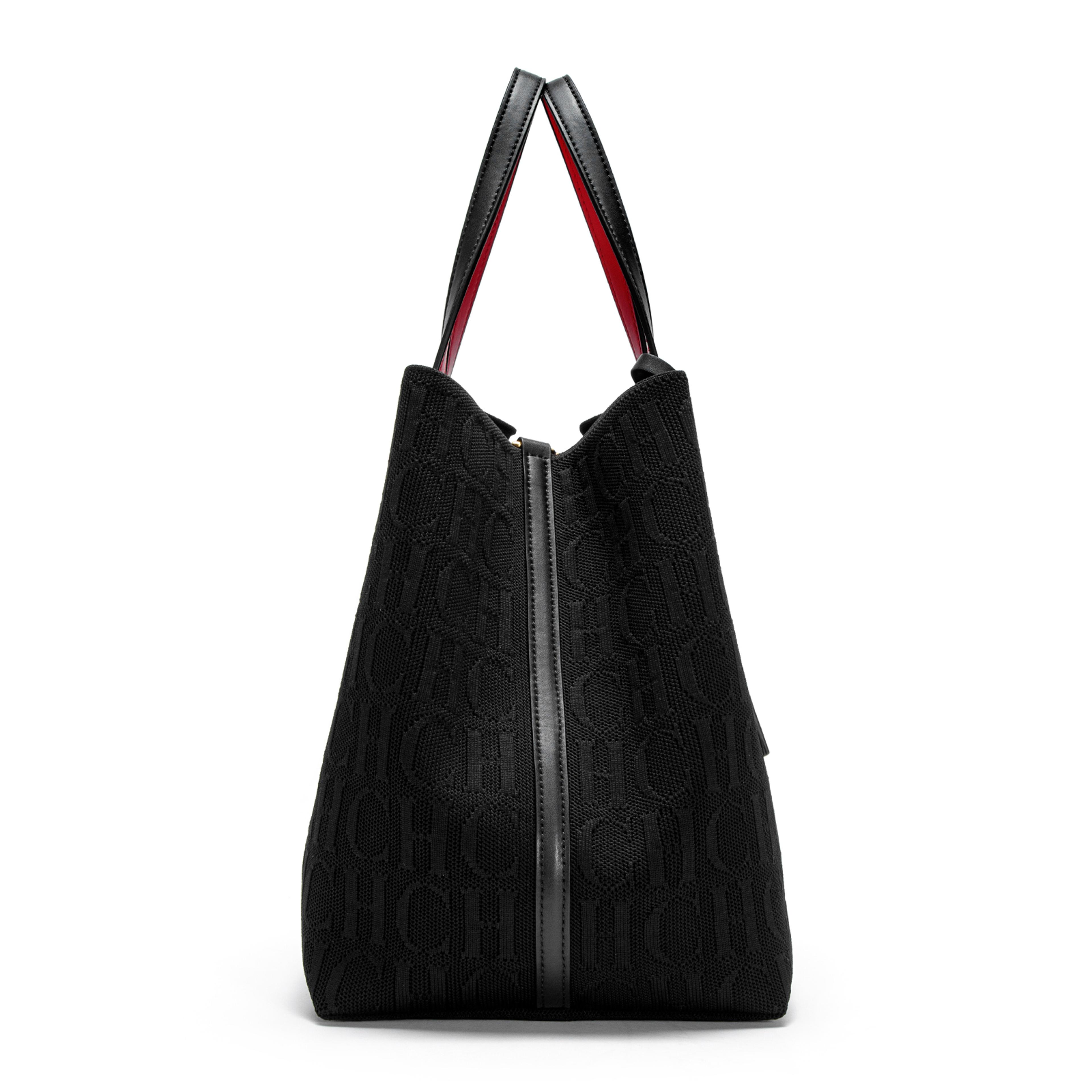 Simple Black Knitted Bag New Large Capacity Shopping Tote For Women 5