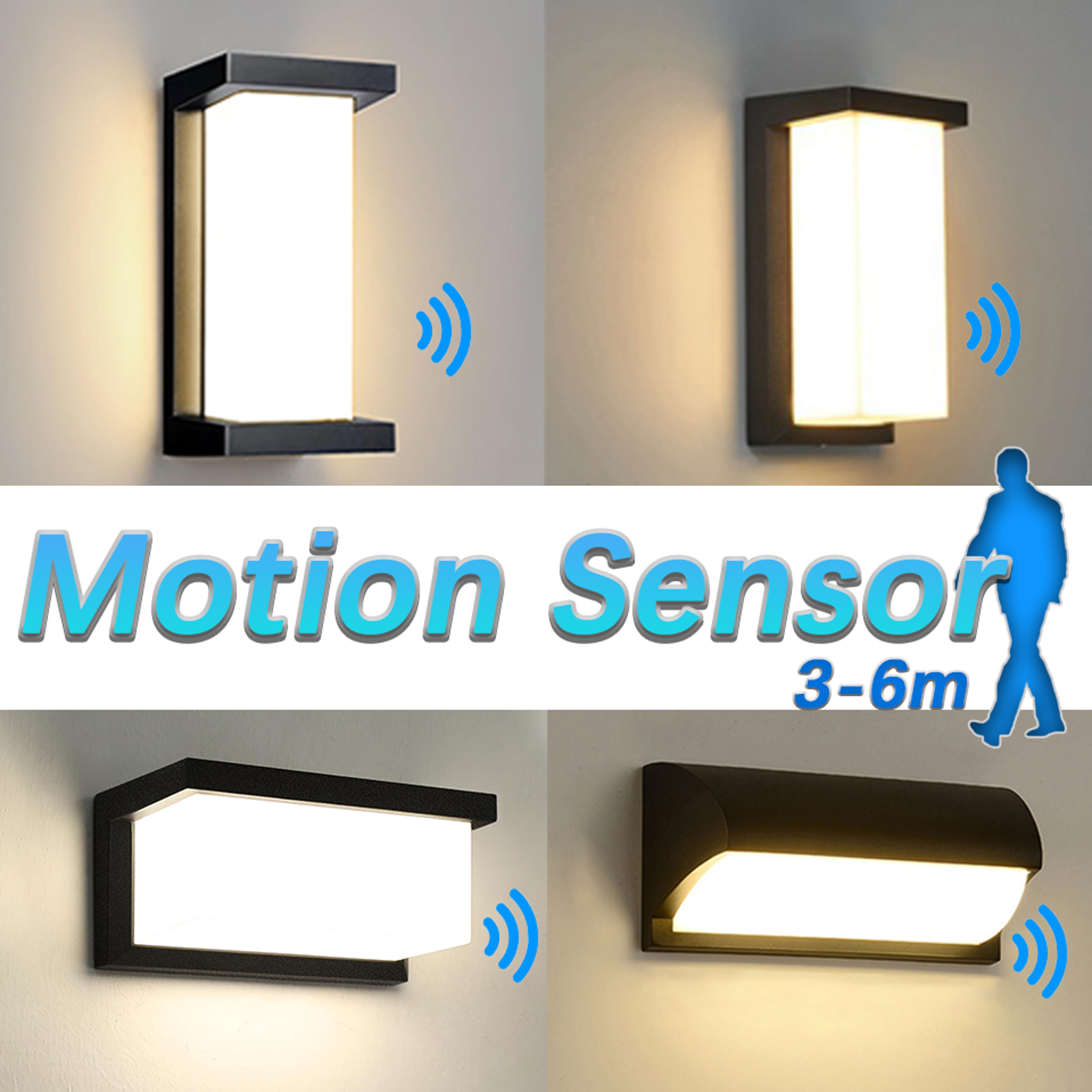 Waterproof Motion Sensor Wall Lamp LED Light For Outside Garden Porch Stairs 0