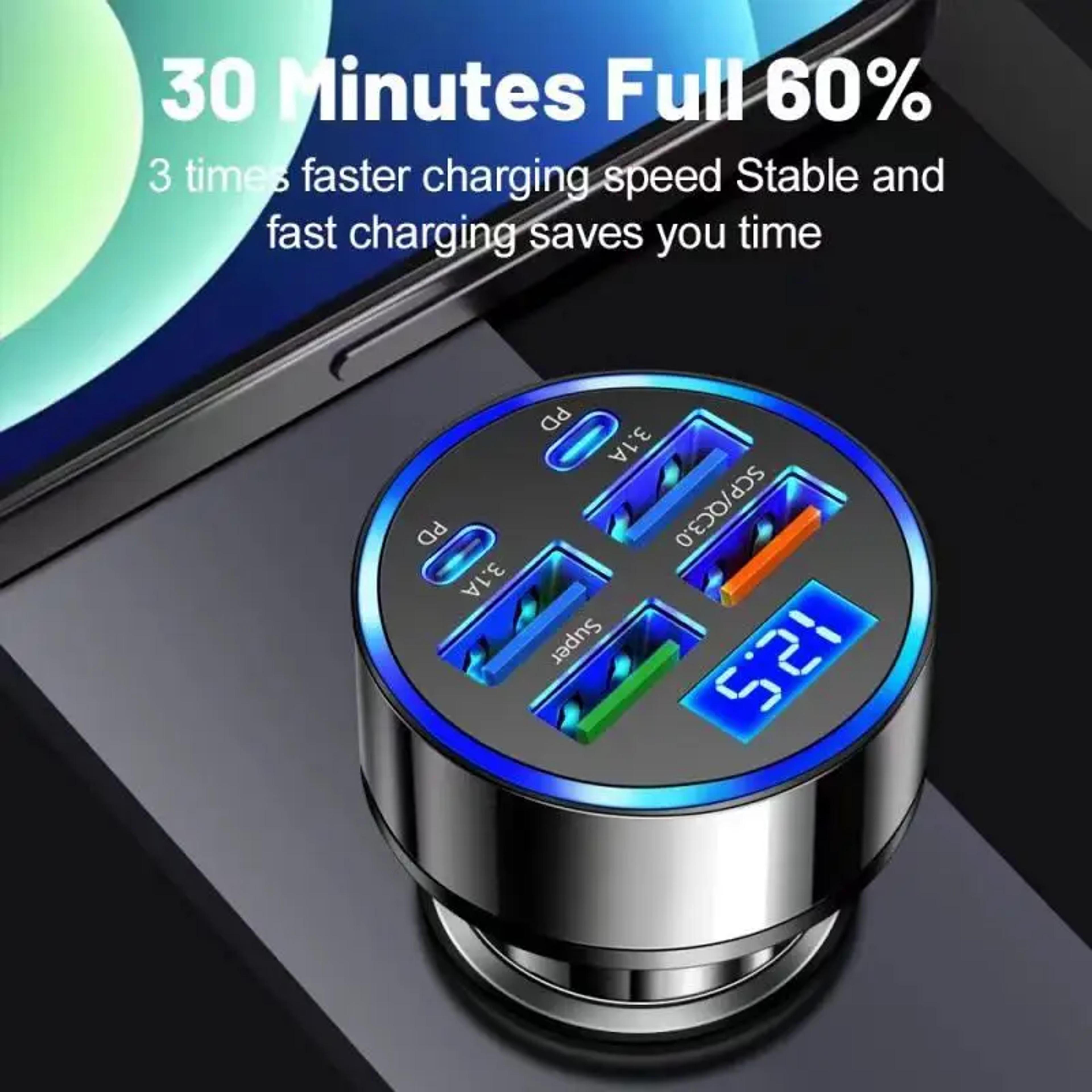Super Fast Charger Adapter With Voltage Display For IPhone Pro Max Samsung Android Phones In Car 4