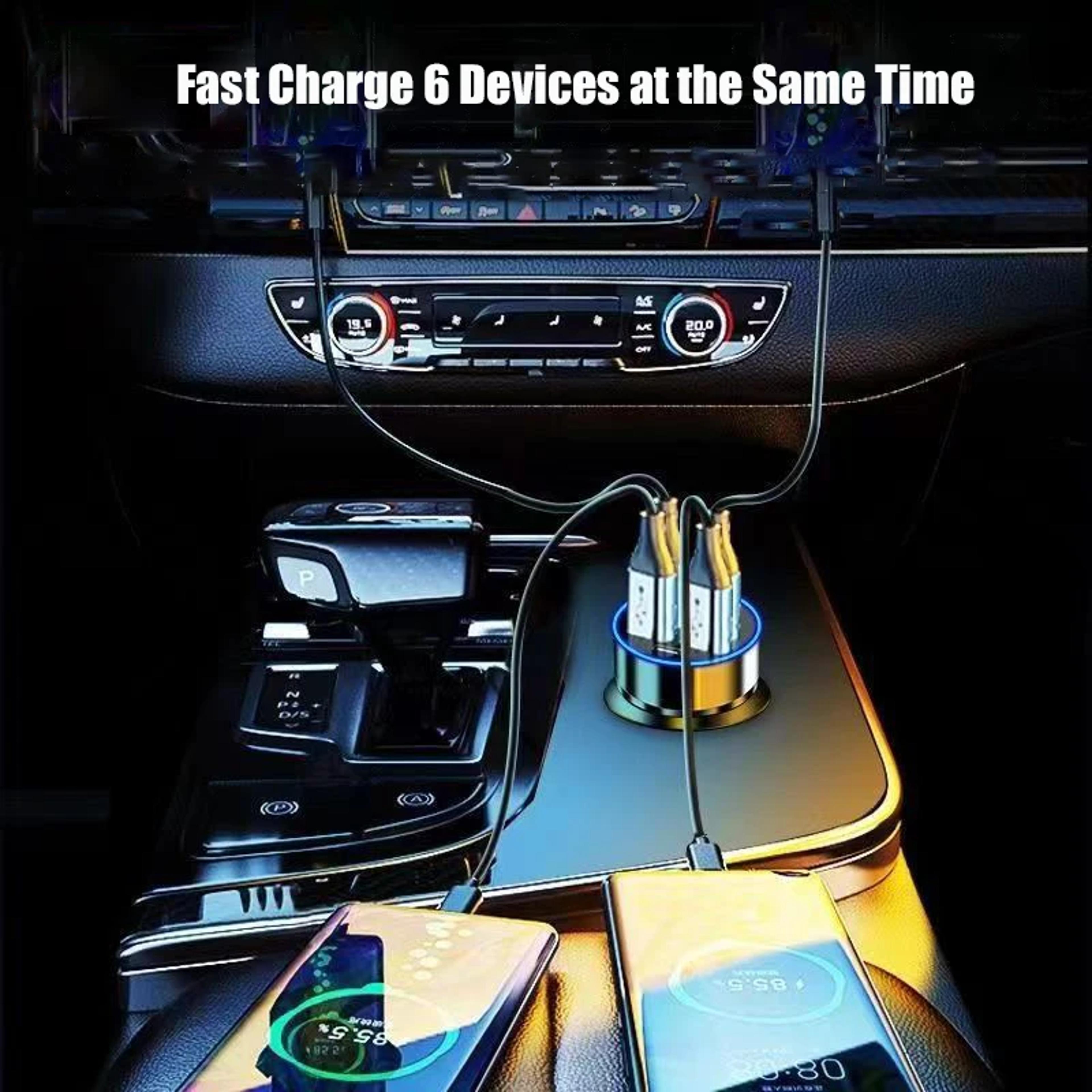 Dual PD Car Phone Charger Adapter Super Fast Charge Voltage Display For IPhone Samsung OPPO 2