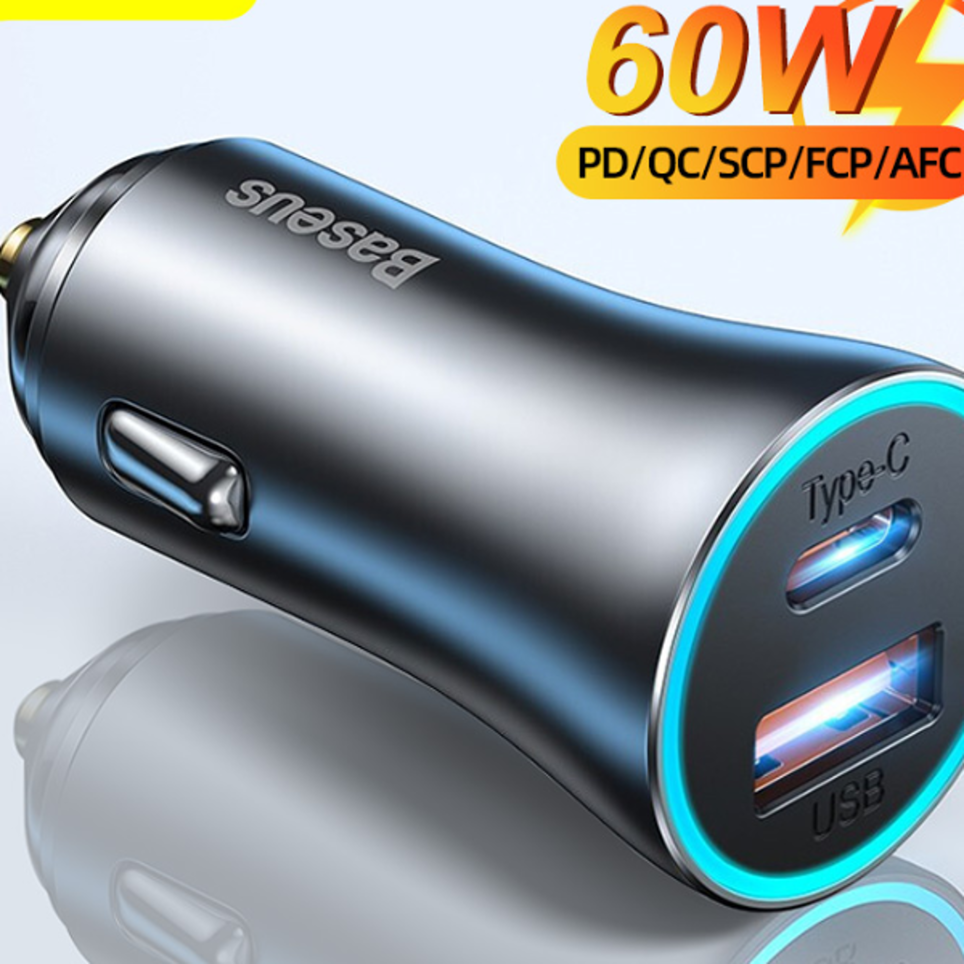 Type C Car Charger Quick Charge SCP AFC QC 40 PD 27W USBC Phone Charger For iPhone Xiaomi Huaw