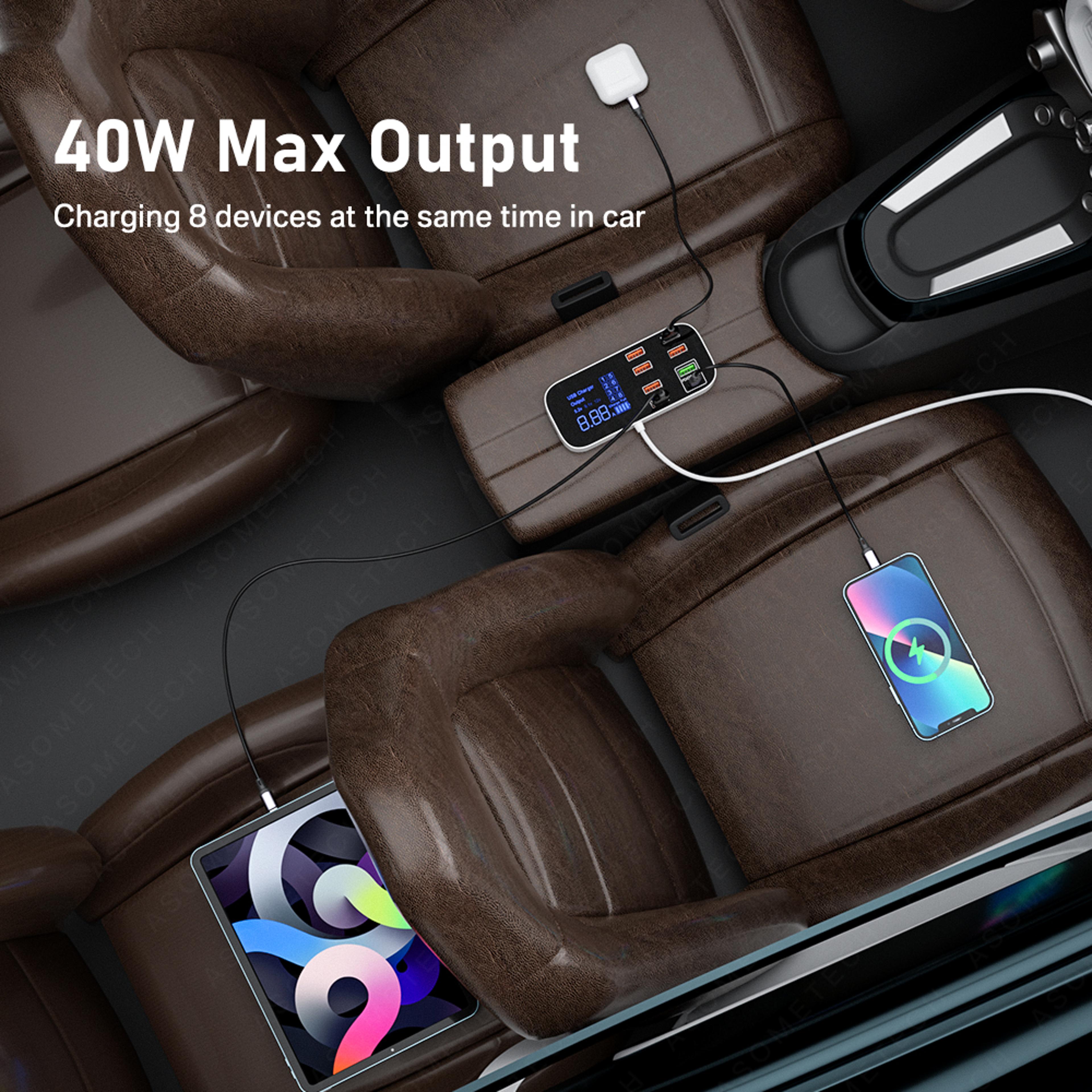 Type C Fast Car Phone Charger Multi USB Charger For Android IPhone With LED Display 0