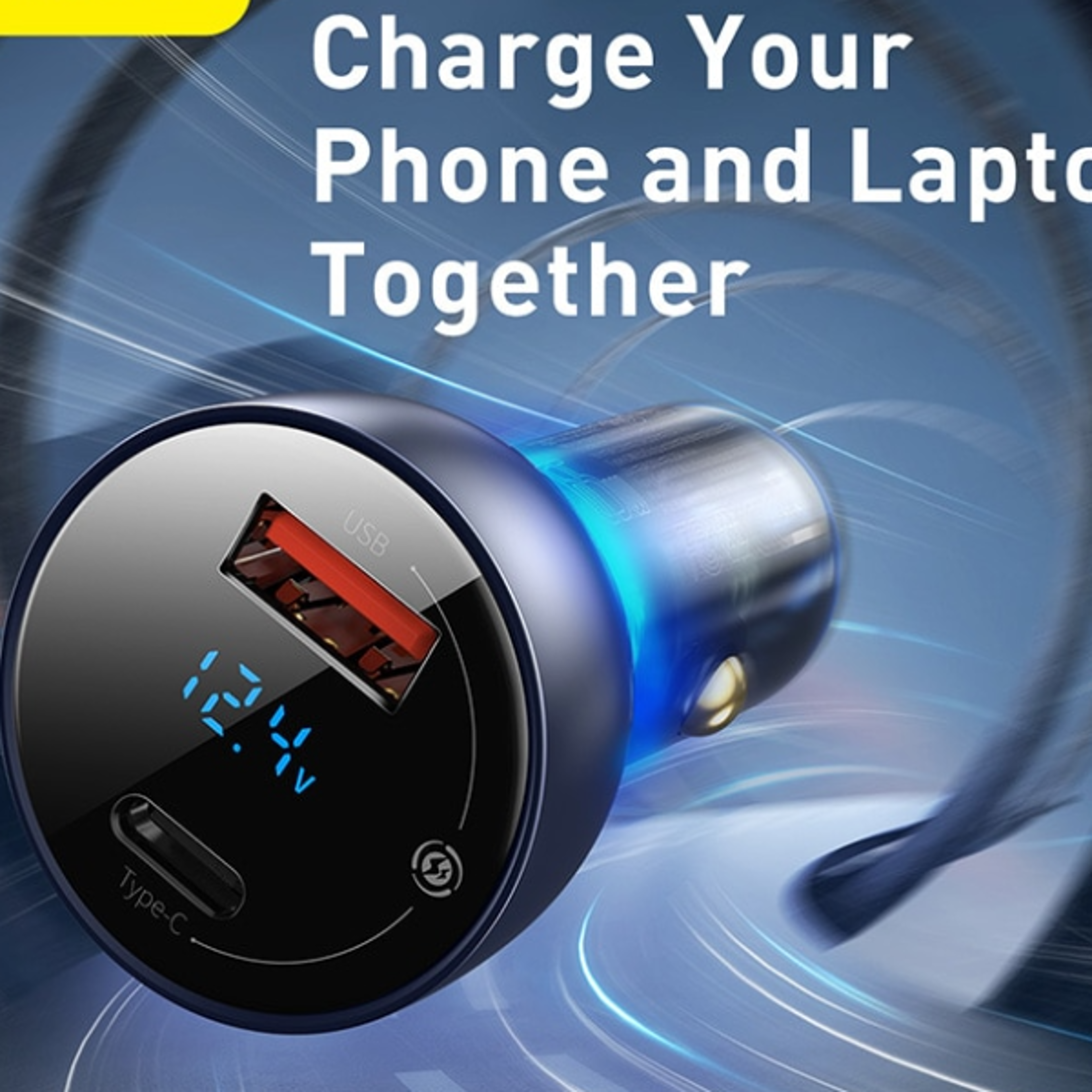 er USB Type C Dual Port PD QC Fast Charging For Laptop Translucent Car Phone Charger For iPhone