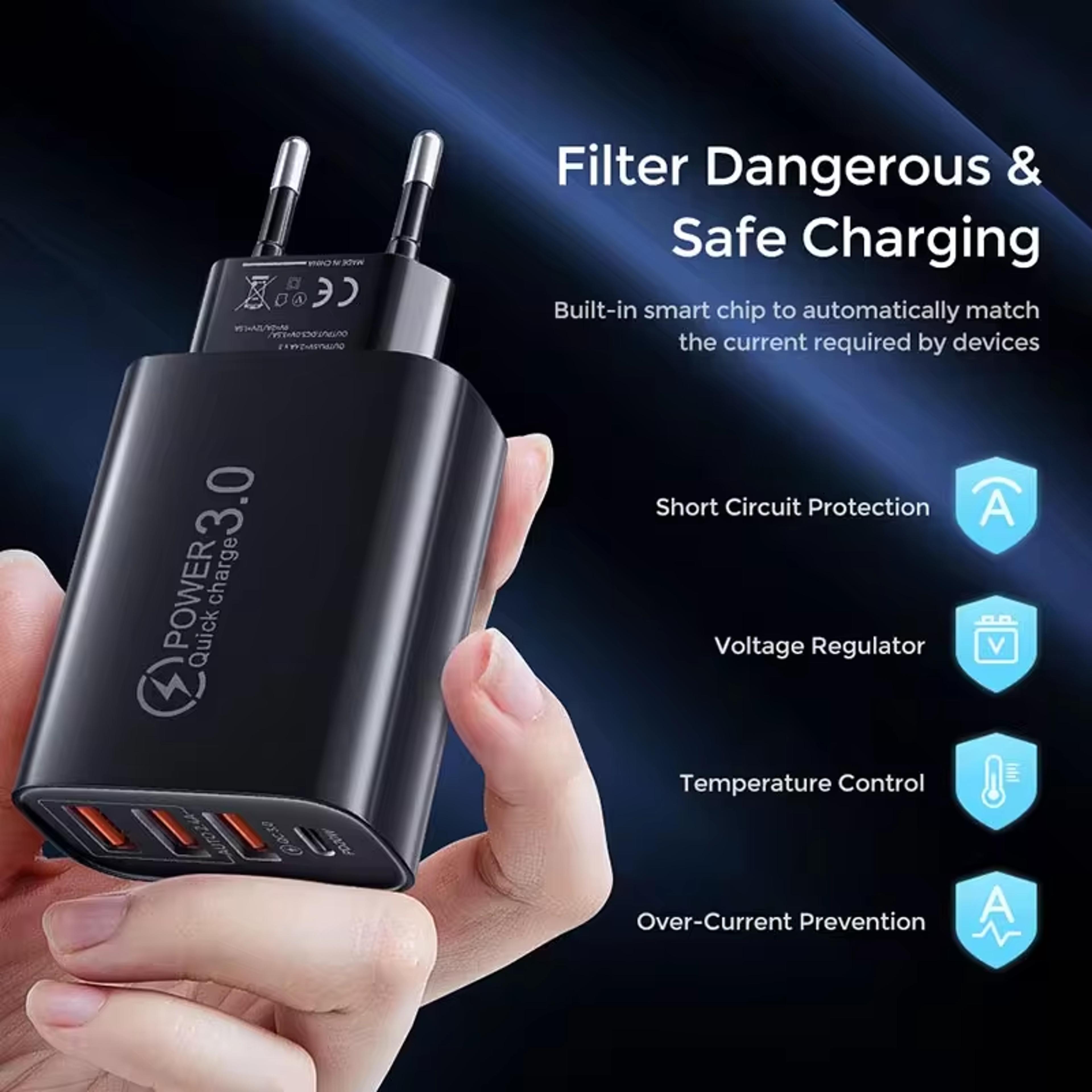 Multi Ports Quick Charging Adapter USB Charger For IPhone Xiaomi Huawei Samsung Mobile Phones 3