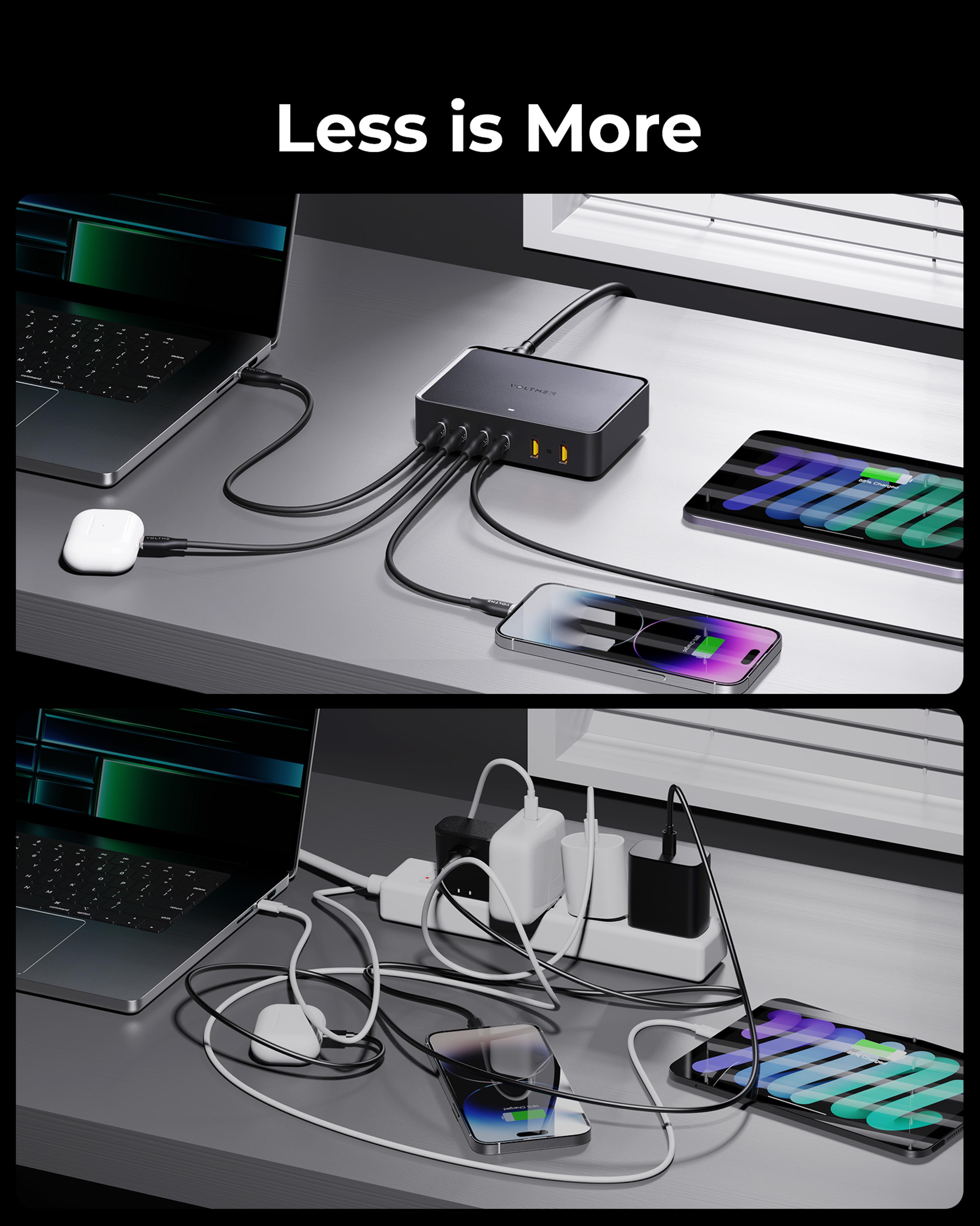 Wall Charger For MacBook Ports Desktop Fast Charging Station Multi Port USB PD Charger For Home And