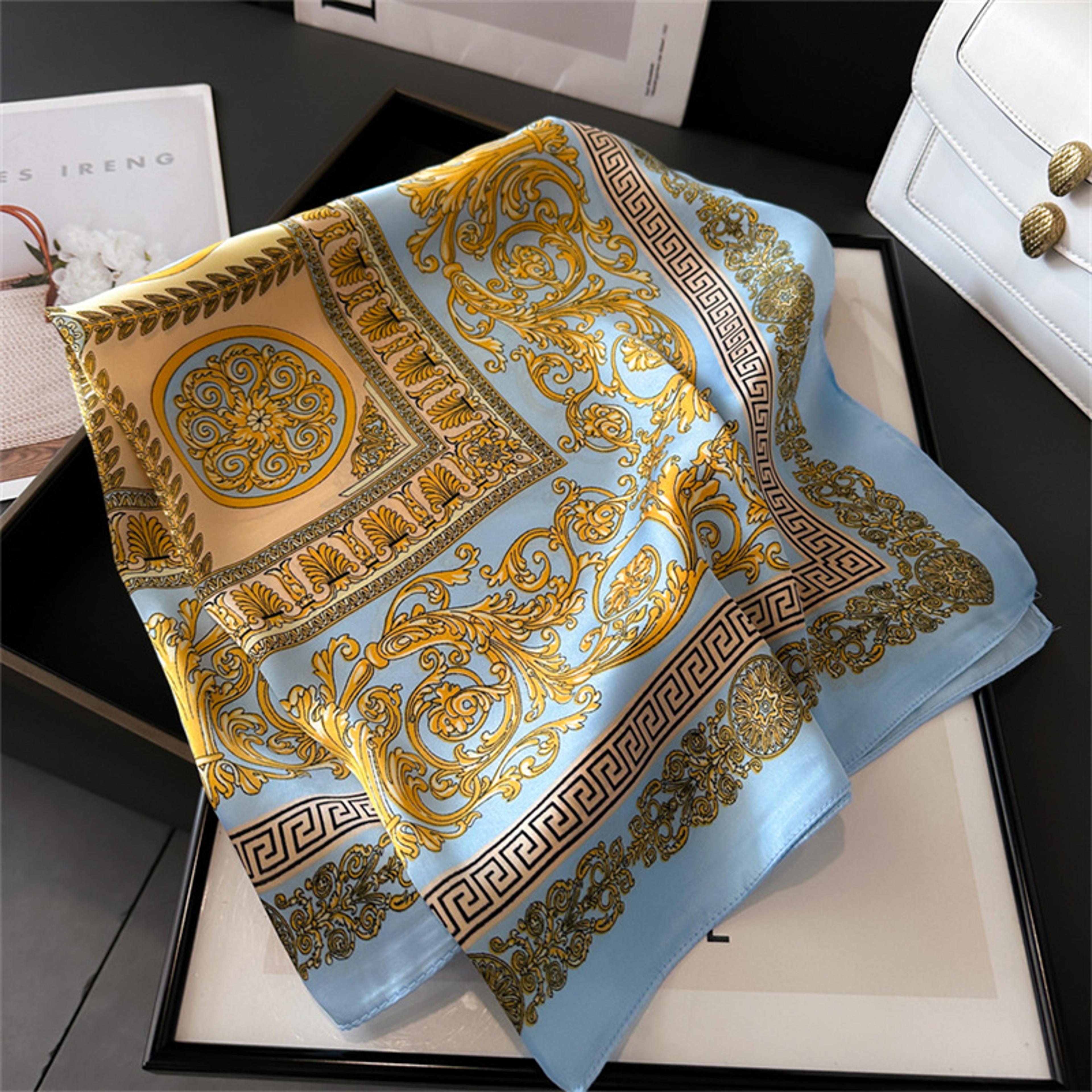 Silk Scarf Square Shawl Printed Womens Scarf Pashmina Decorative Headband Neck Luxury Design Bandan 0