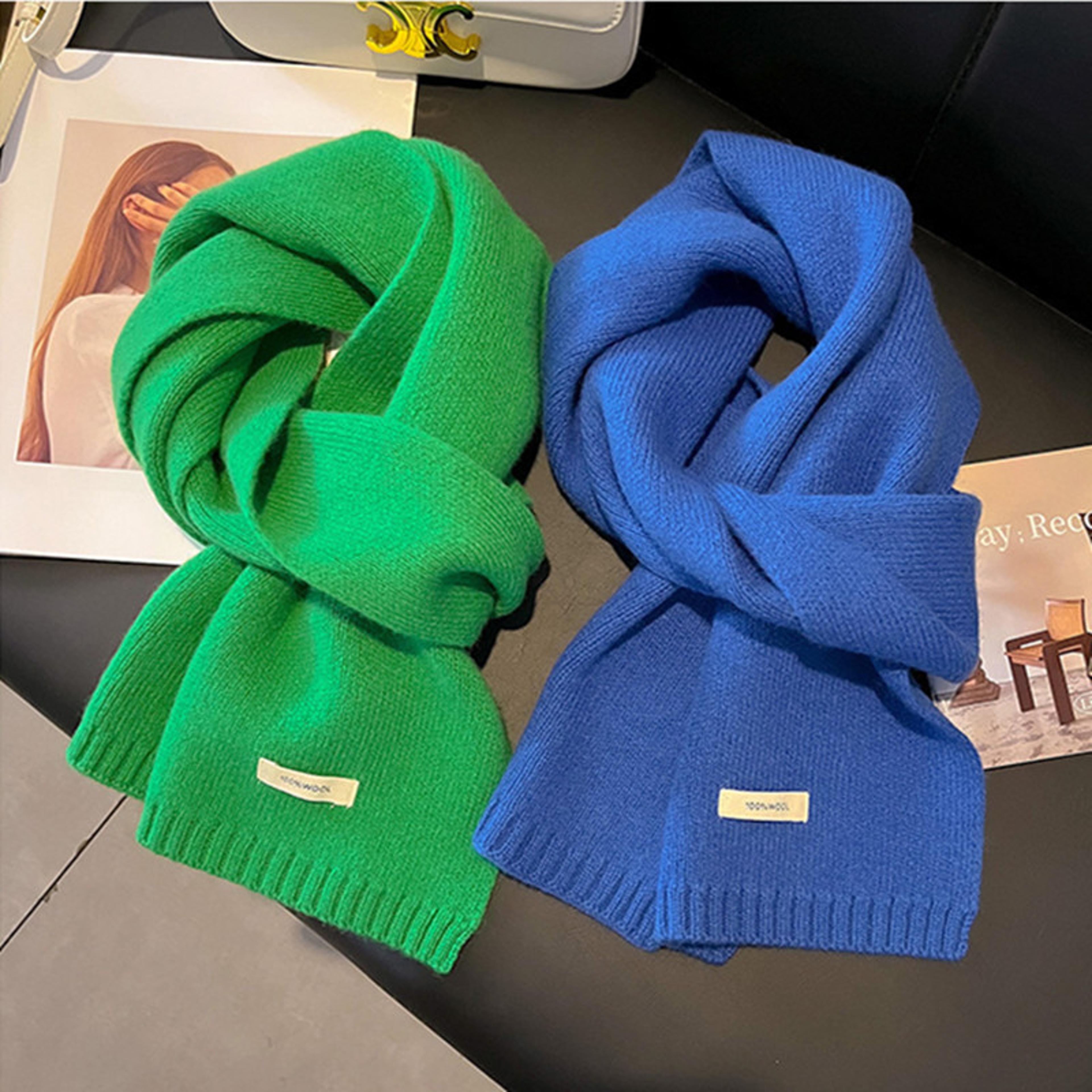 Bright Solid Color Wool Scarves Soft Cashmere Pashmina Shawl Winter Warmth Neck Wrap 0
