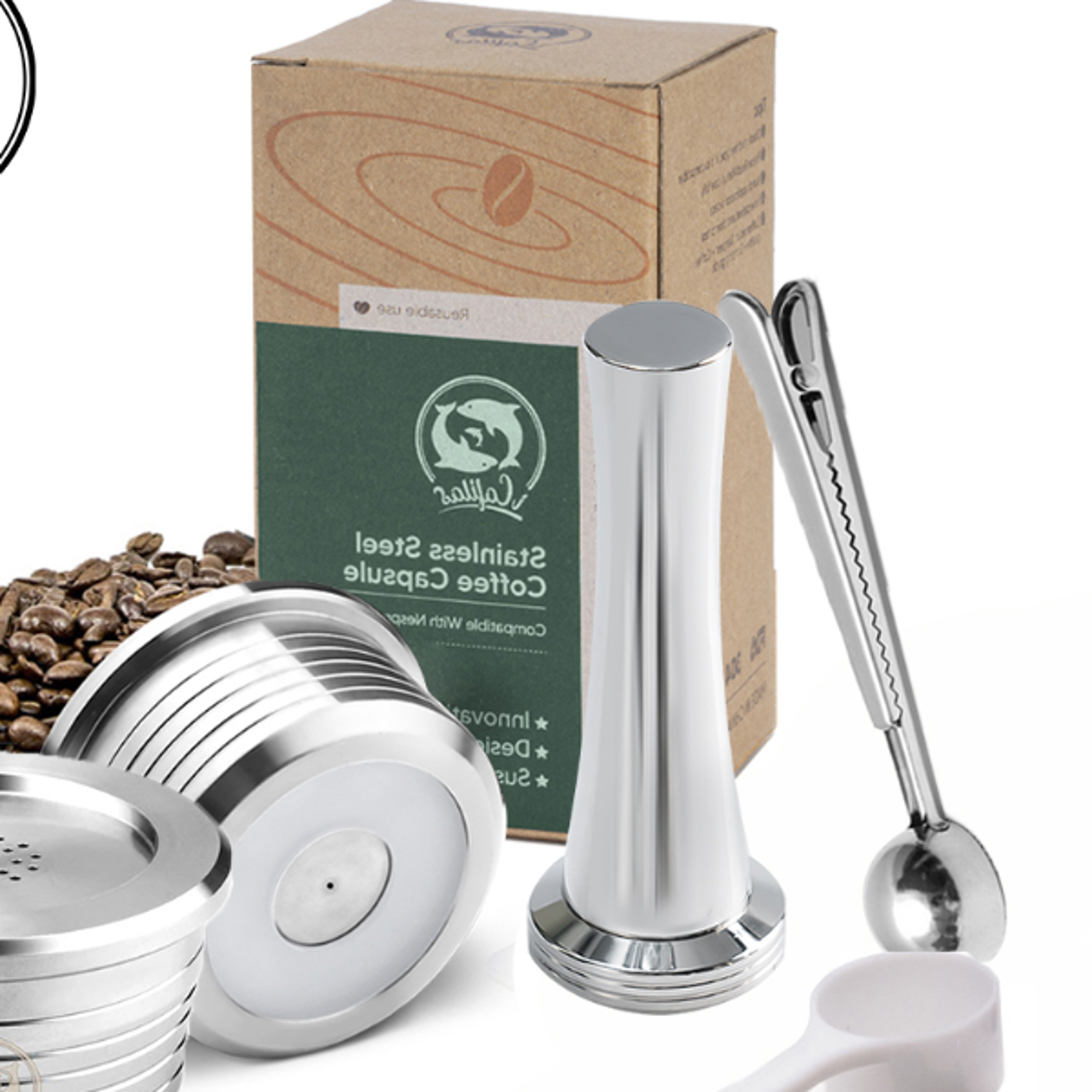 e capsule kitchen reusable coffee capsule cup filter compatible with Delta Q coffee accessories