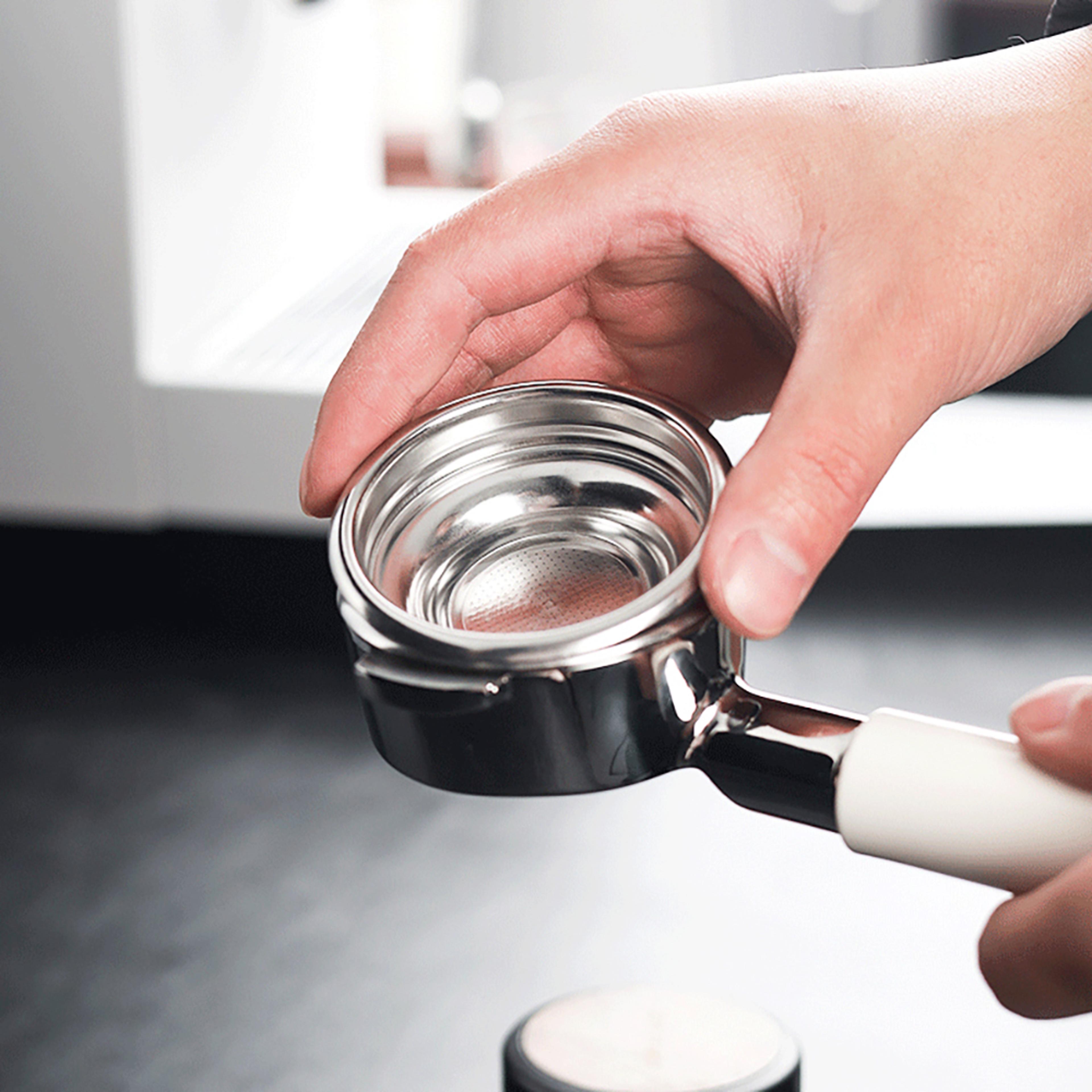 Universal Coffee Powder Bowl Stainless Steel Coffee Filter Basket Bottomless Coffee Bowl With Handl 2